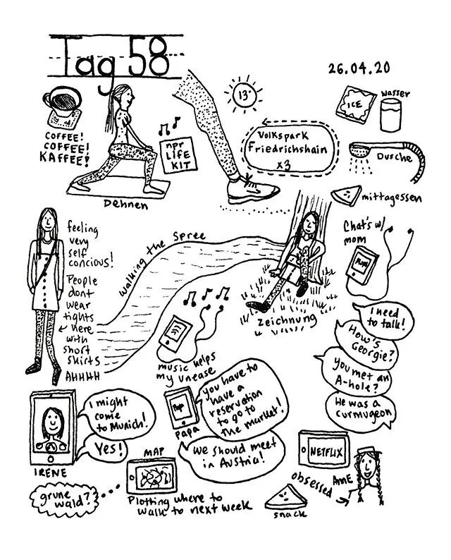 Day 58. Ein Kliener jog and chats with freunde
.

#inkillustration #inkdrawing #illustration #illustrationartists #dailydrawing #urbansketchers #comic #comicart #penandinkalliance #berlin #berlinarchitecture #spree #livinginberlin #micronpen #creativ