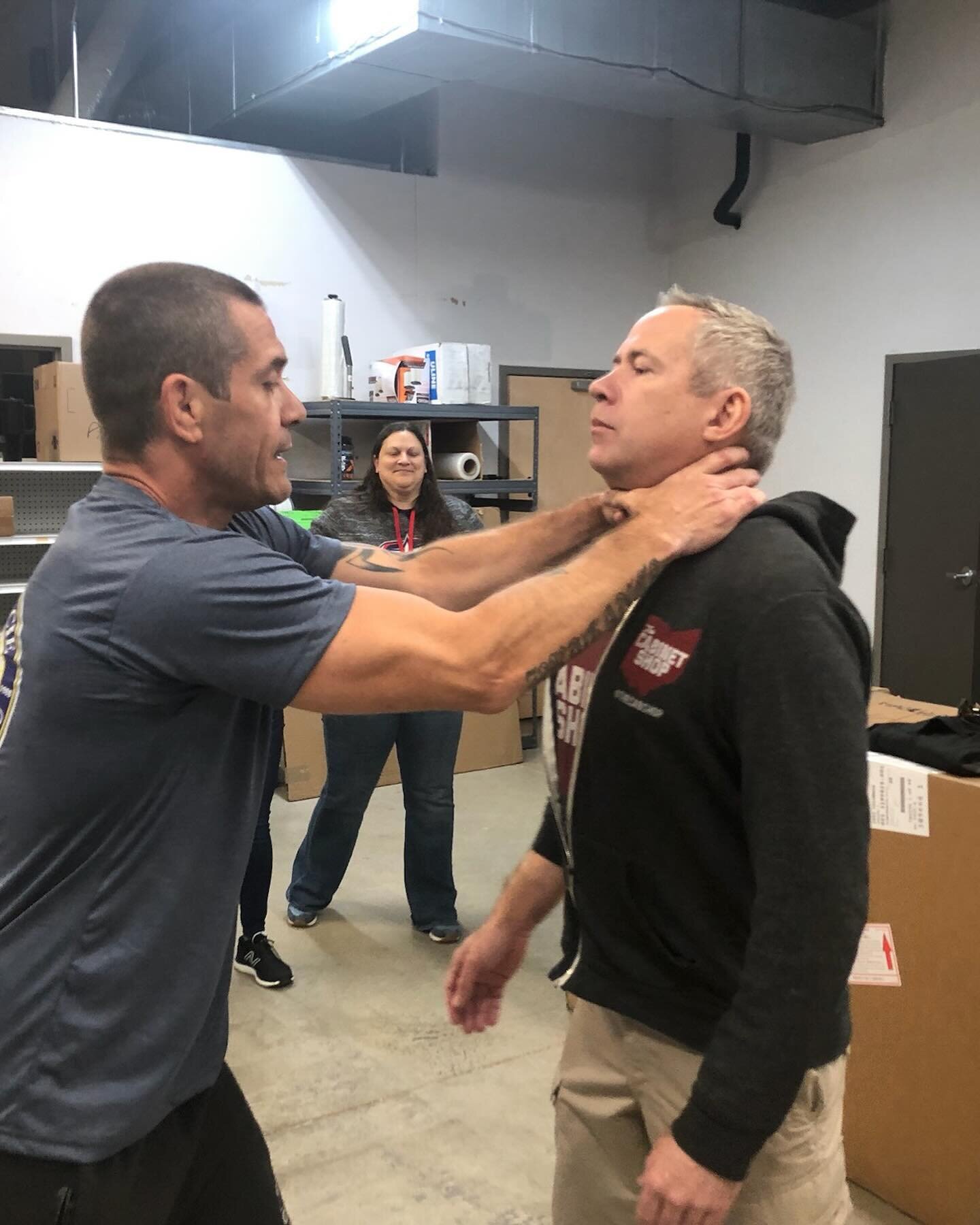 Had a special event for our team at The Cabinet Shop yesterday! 5 degree black belt Jean Vandesteen put on a great self defense seminar! I think everyone had a little too much fun watching the boss get beat up!
@jeanvgracie @thecabshop