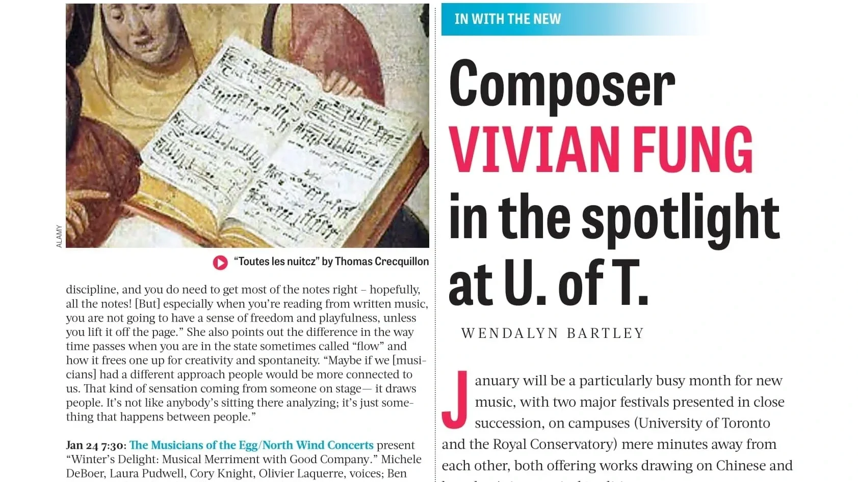 theWholeNote: Composer Vivian Fung in the spotlight at U. of T. 