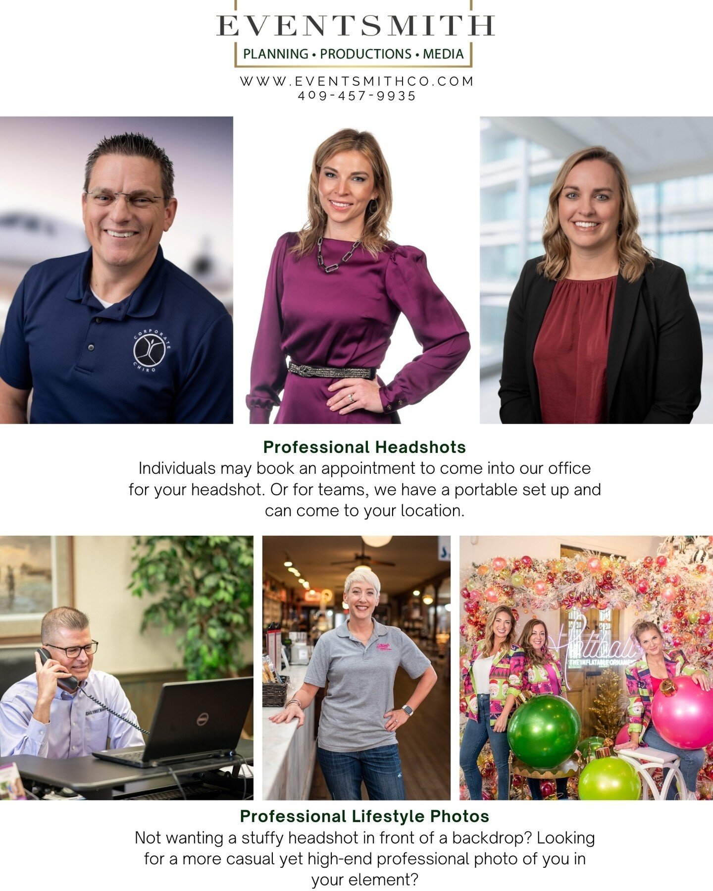 🌟 Elevate Your Professional Image with EventSmith Productions! 🌟 Our headshot photography services are more than just a picture; they're a statement of your professionalism and brand. Perfect for websites, LinkedIn profiles, and corporate materials