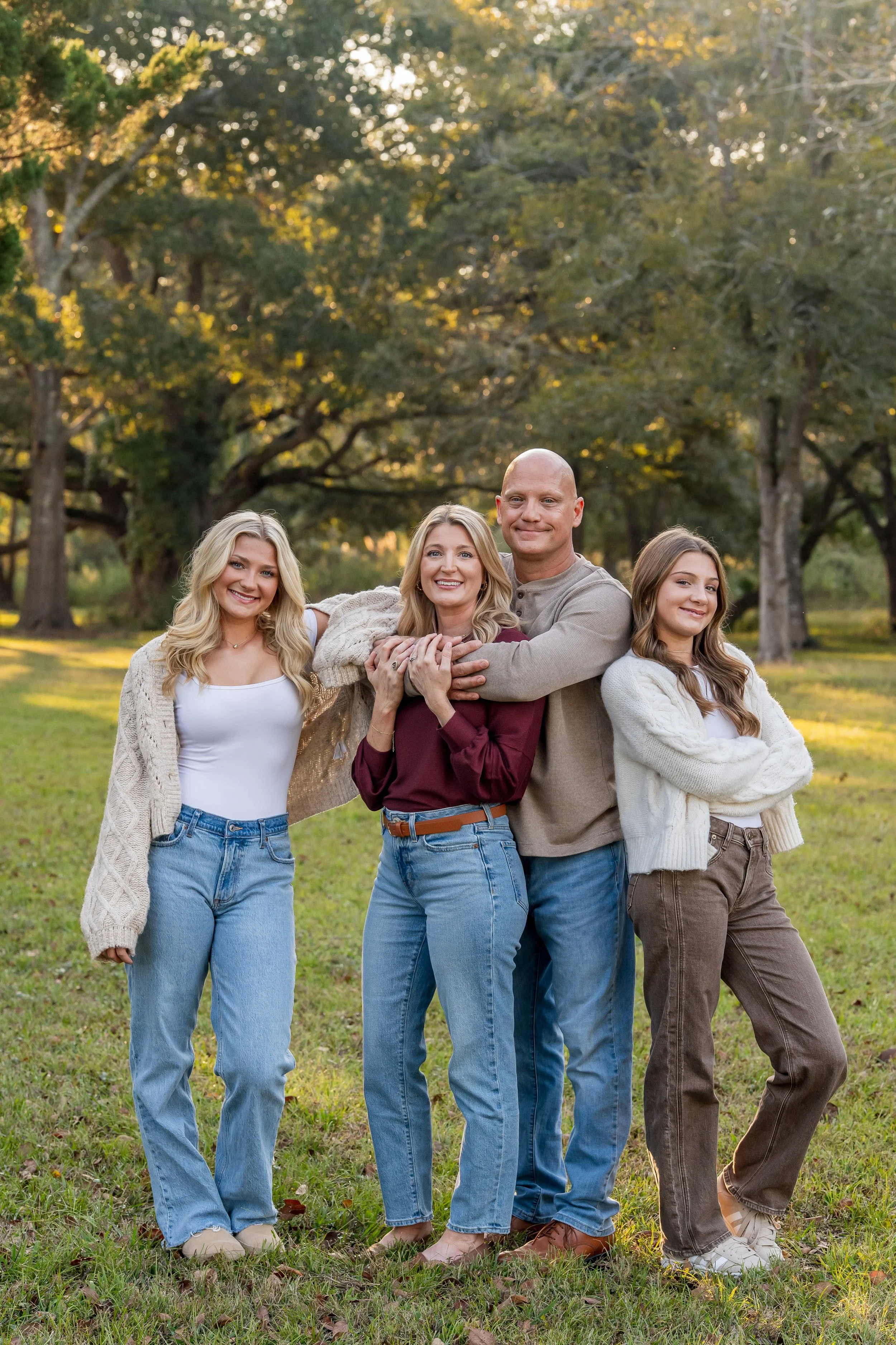 Spring mini session at Challenger Park in Webster TX featuring family photos during golden hour near Houston Texas