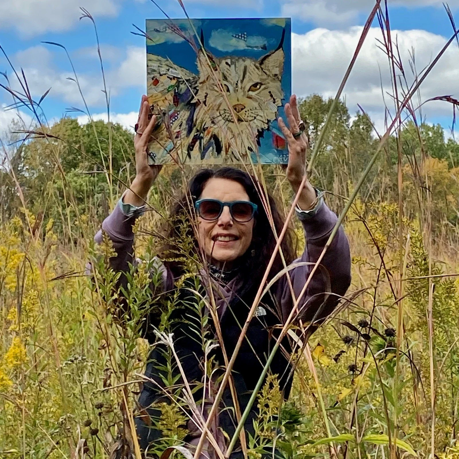  “Canadian Lynx” 12” x 12”  This piece will be available at the 2025 Small Works Holiday Exhibition at The Glen Arbor Arts Center, Glen Arbor, Michigan. The show runs November 5th - December 17th, 2025  &nbsp; 