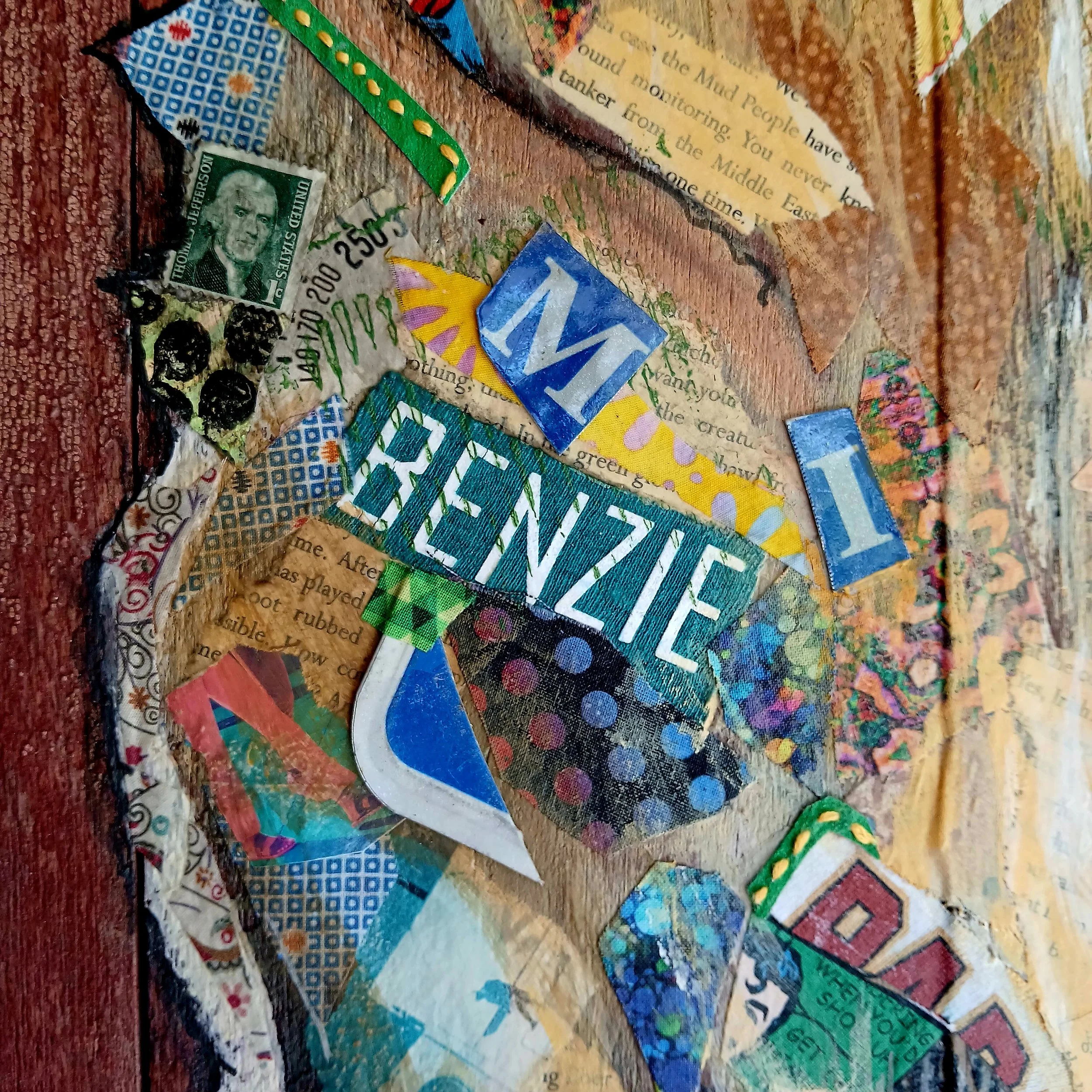  “Benzie” size; 33 × 28 inches $750    Available at Crystal Moon      