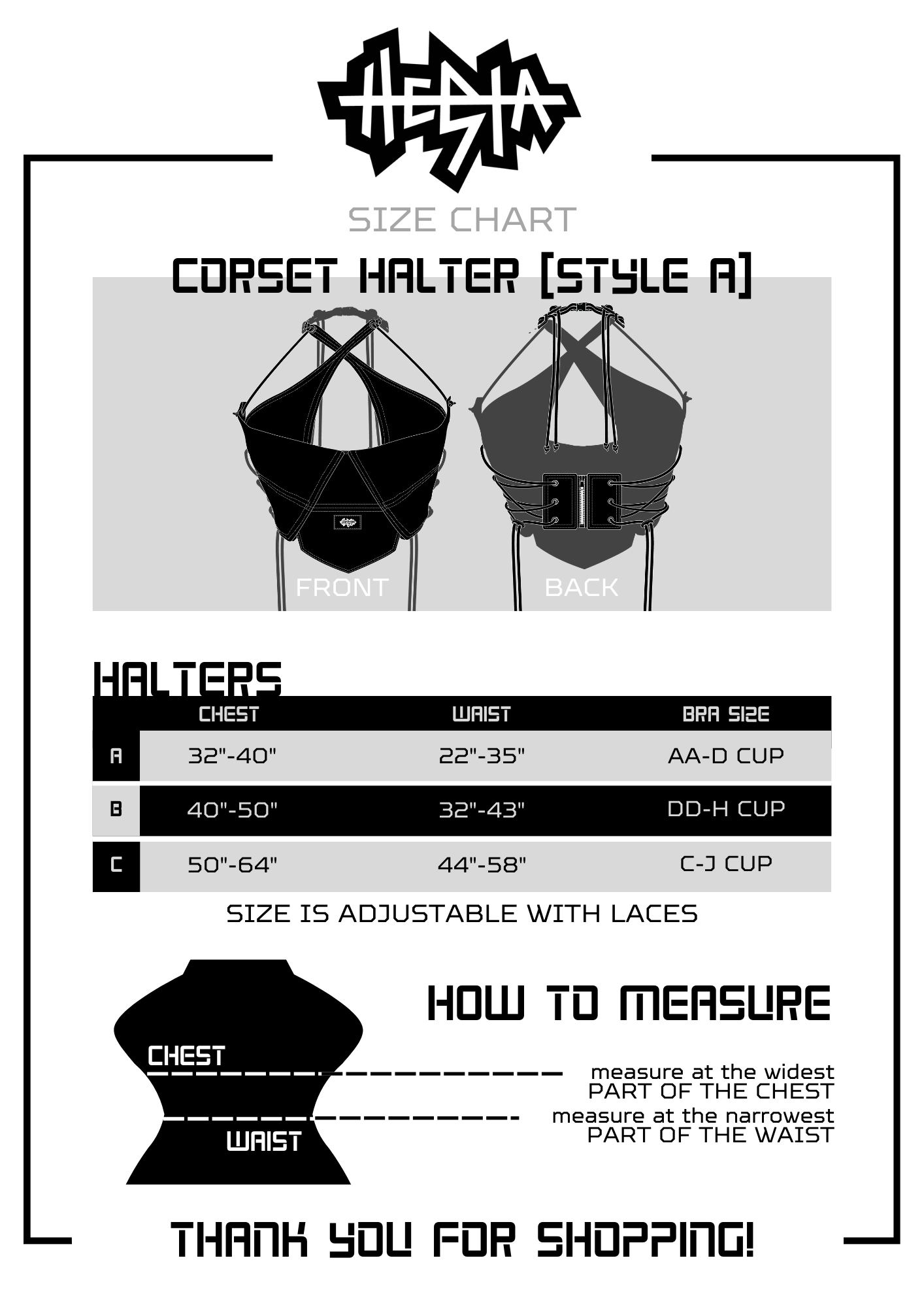 Halter Size Chart — HESTA