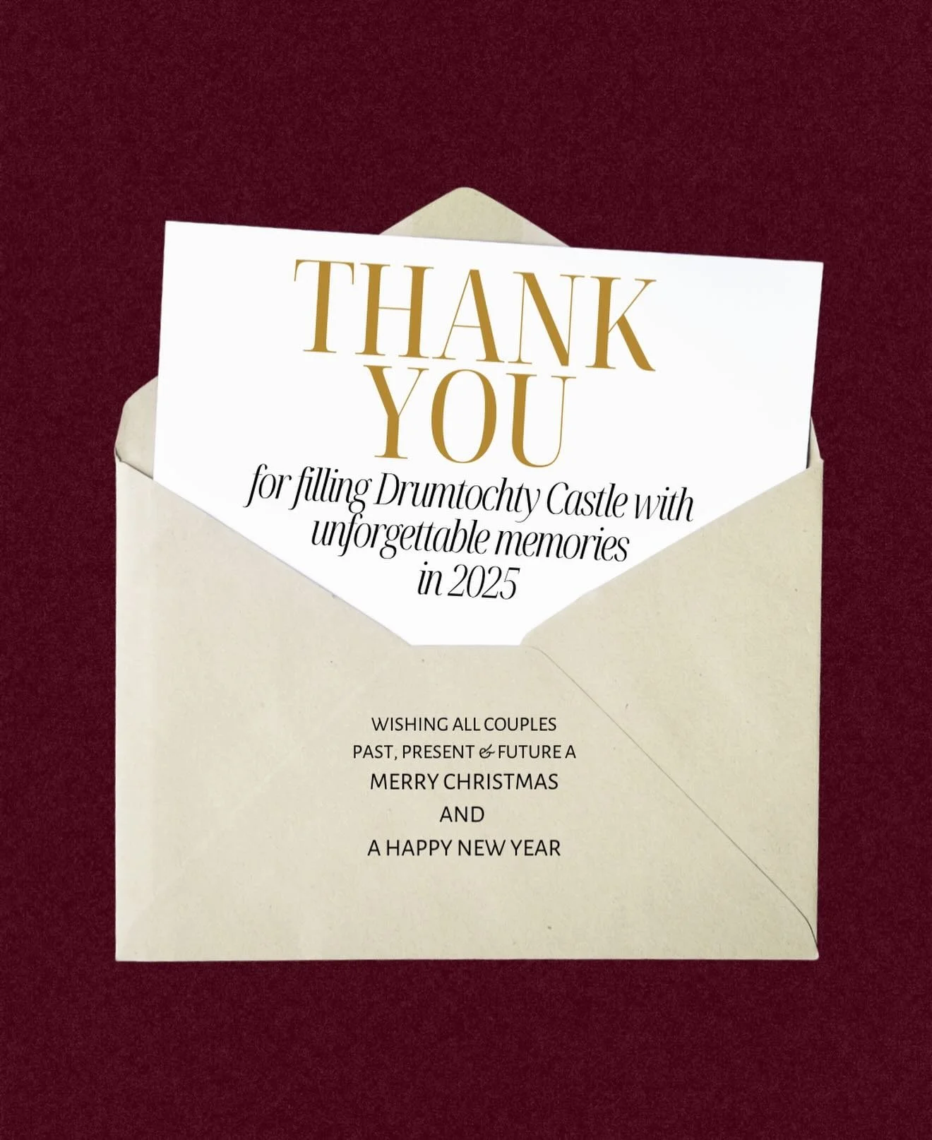 Thank you to our wonderful couples and incredible suppliers who bring Drumtochty Castle to life all year round.

As we close for Christmas, we&rsquo;re excited to celebrate two more beautiful weddings before the year draws to a close✨

Wishing you a 