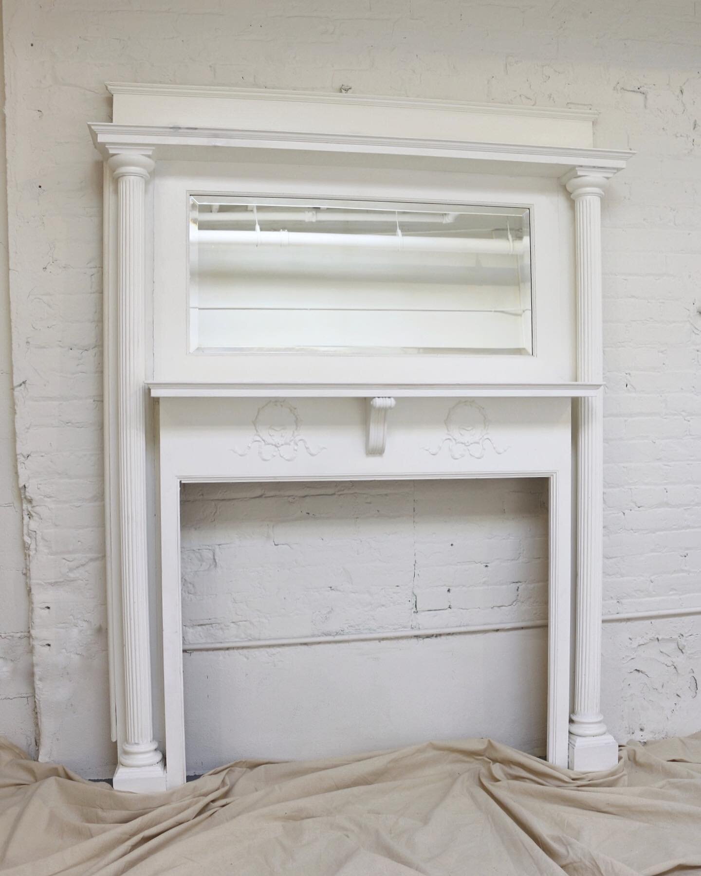 Available - Absolutely breathtaking salvaged Victorian mantle with mirror, columns and carved bows 🎀 $849
80&rdquo;H x 60&rdquo;W x 12&rdquo;D

#livingbycamiavailable