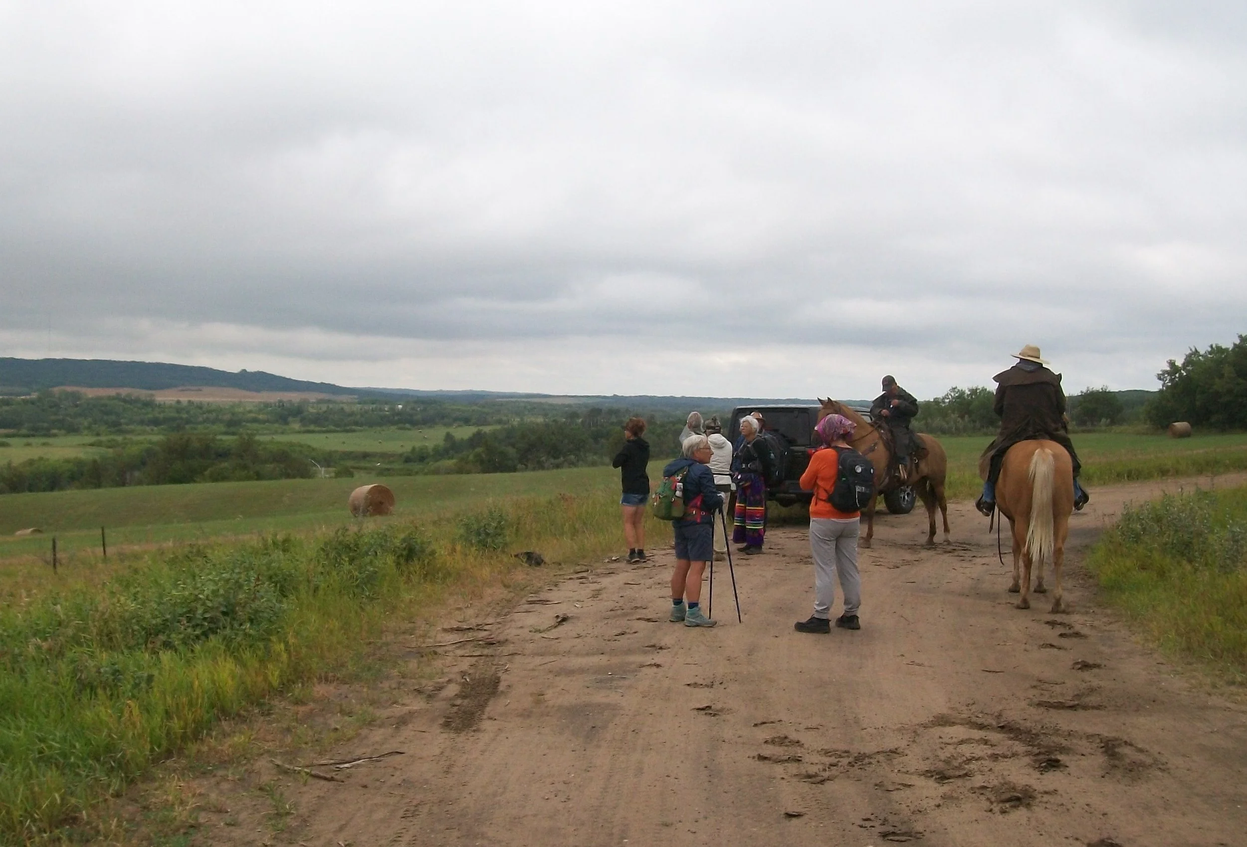 Walkers at the Battleford River valley, Day 1. 