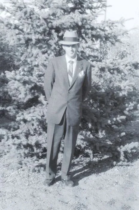 1957. Percy Betker in a hat.