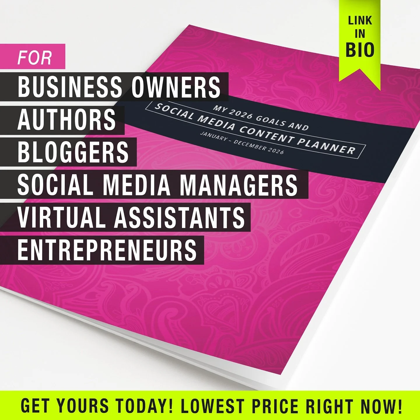Still like planning on paper?
Or need a gift for someone&hellip;

Then&hellip; Check out My Goal and Social Media Planner. Link in Bio.

In its sixth year, with a few new updates, the 2026 Goal and Social Media Content Planner is your personal planne