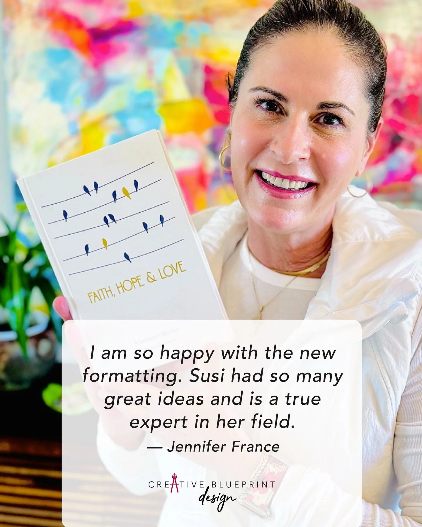 &ldquo;Susi was amazing and on top of my project every step of the way&hellip; I could not be more pleased with all her work, guidance and help.&rdquo;

Jennifer came to me after having a bad experience with others in the field, unsure how to move fo