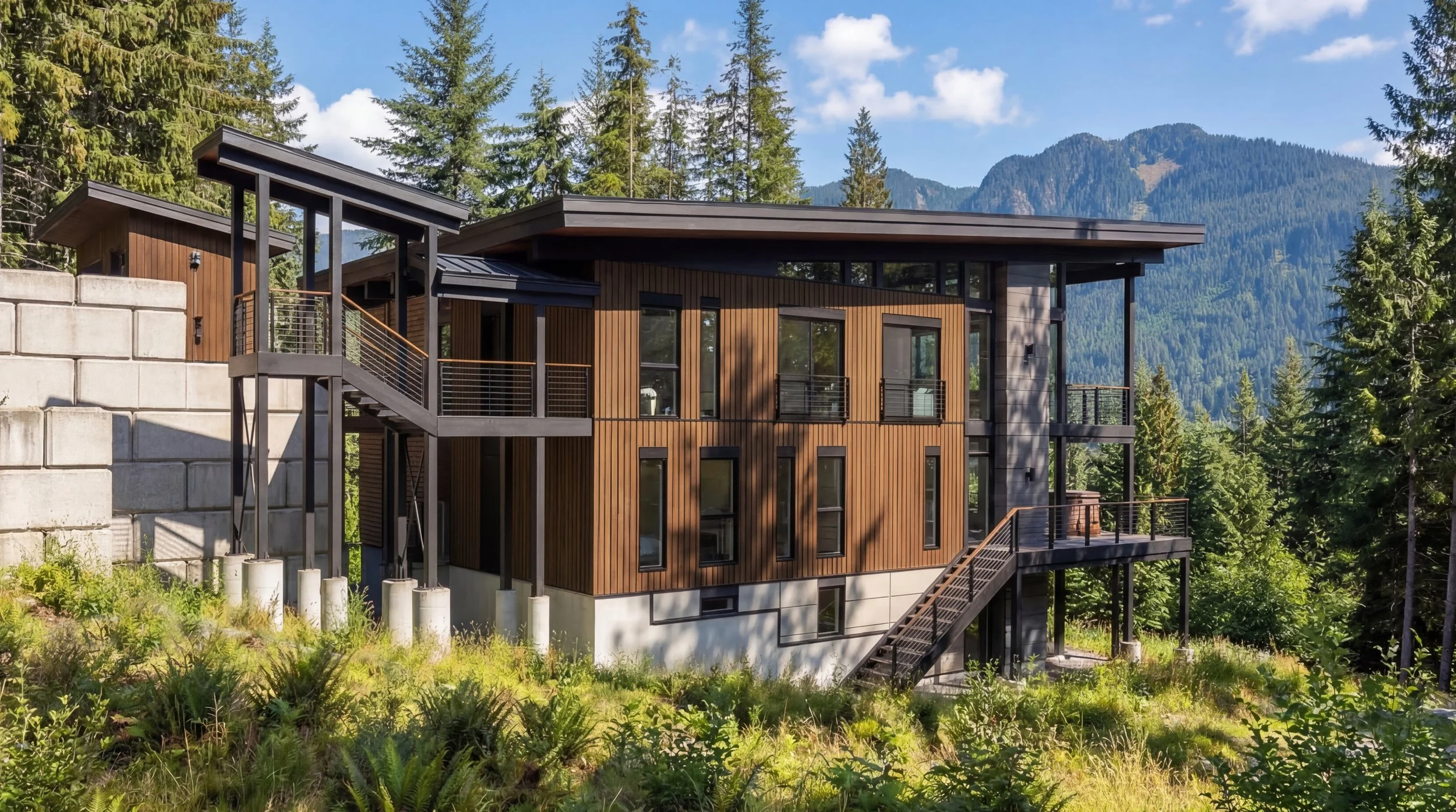 Mountain-Modern-Residential-Custom-Home-Design-Snoqualmie-Pass-Exterior-View