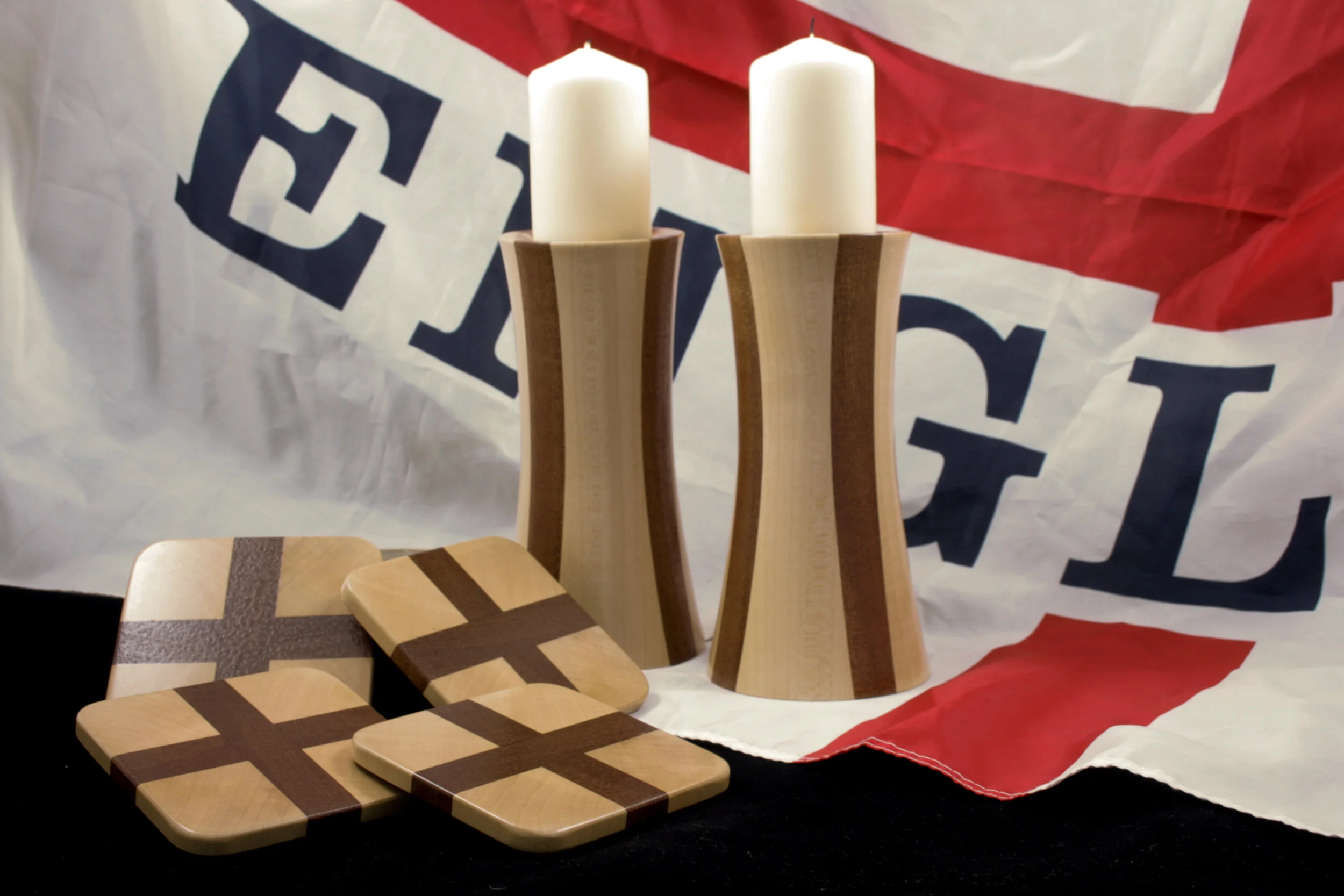 England themed Candle sticks &amp; Coaster set
