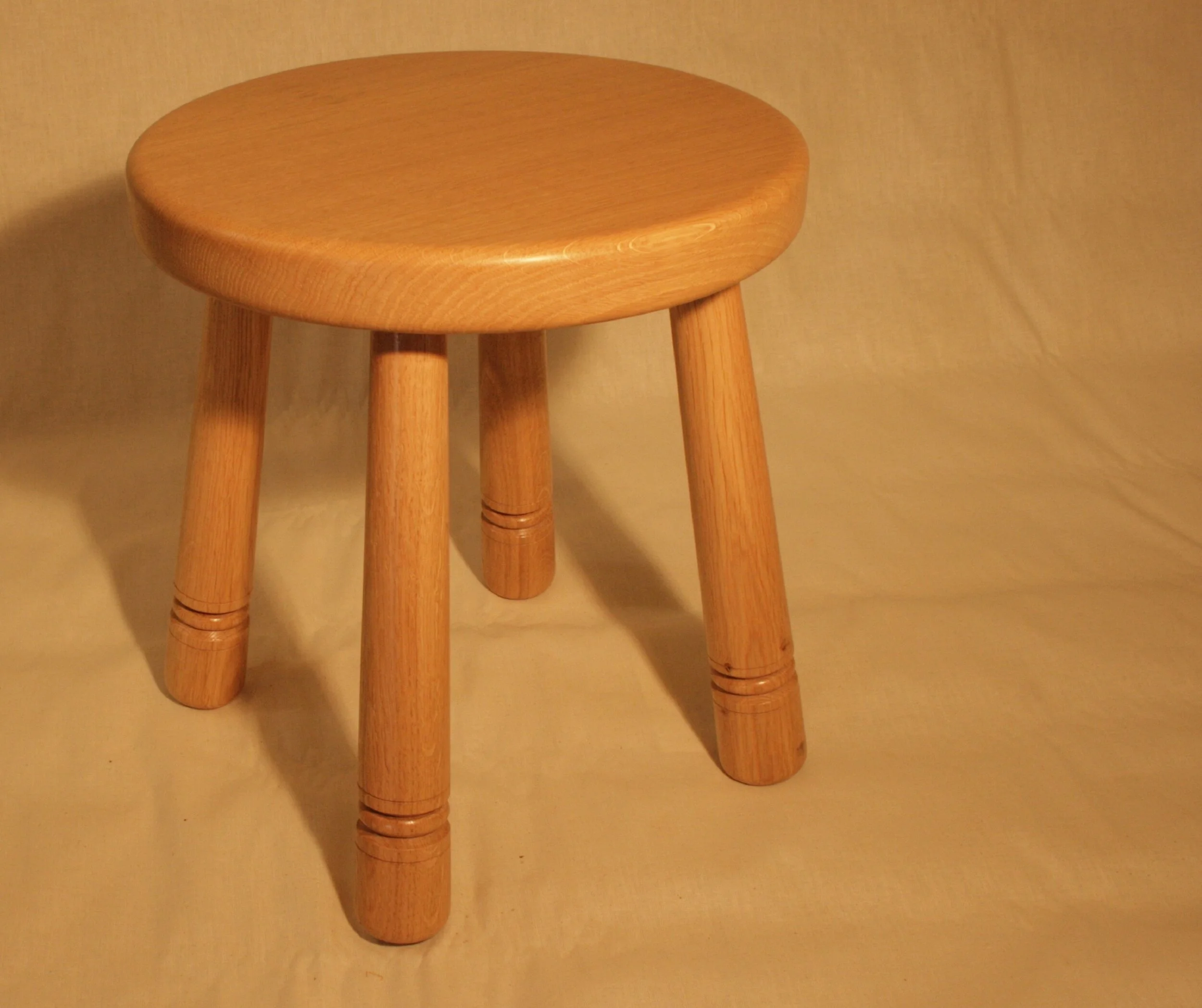 Natural Oak Round Stool 