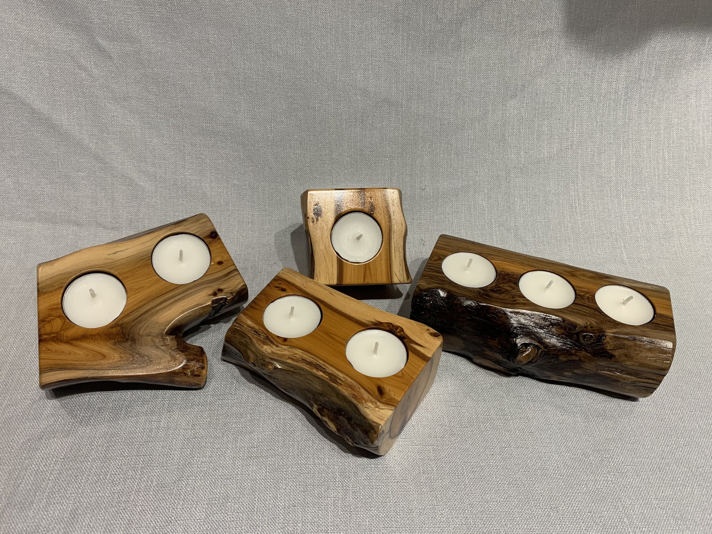 Rustic tealight holders