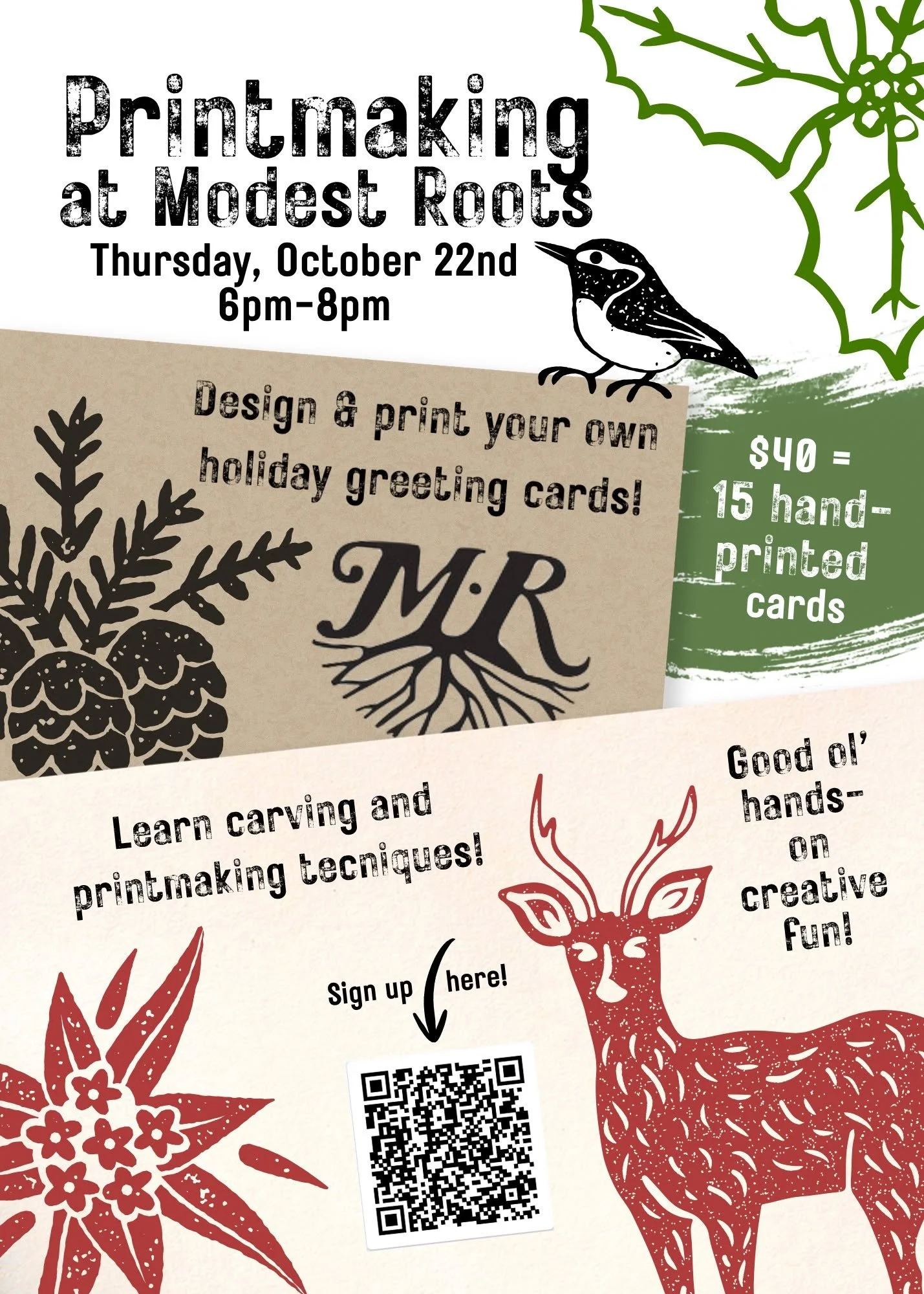 Holiday/Greeting Card Printmaking Class