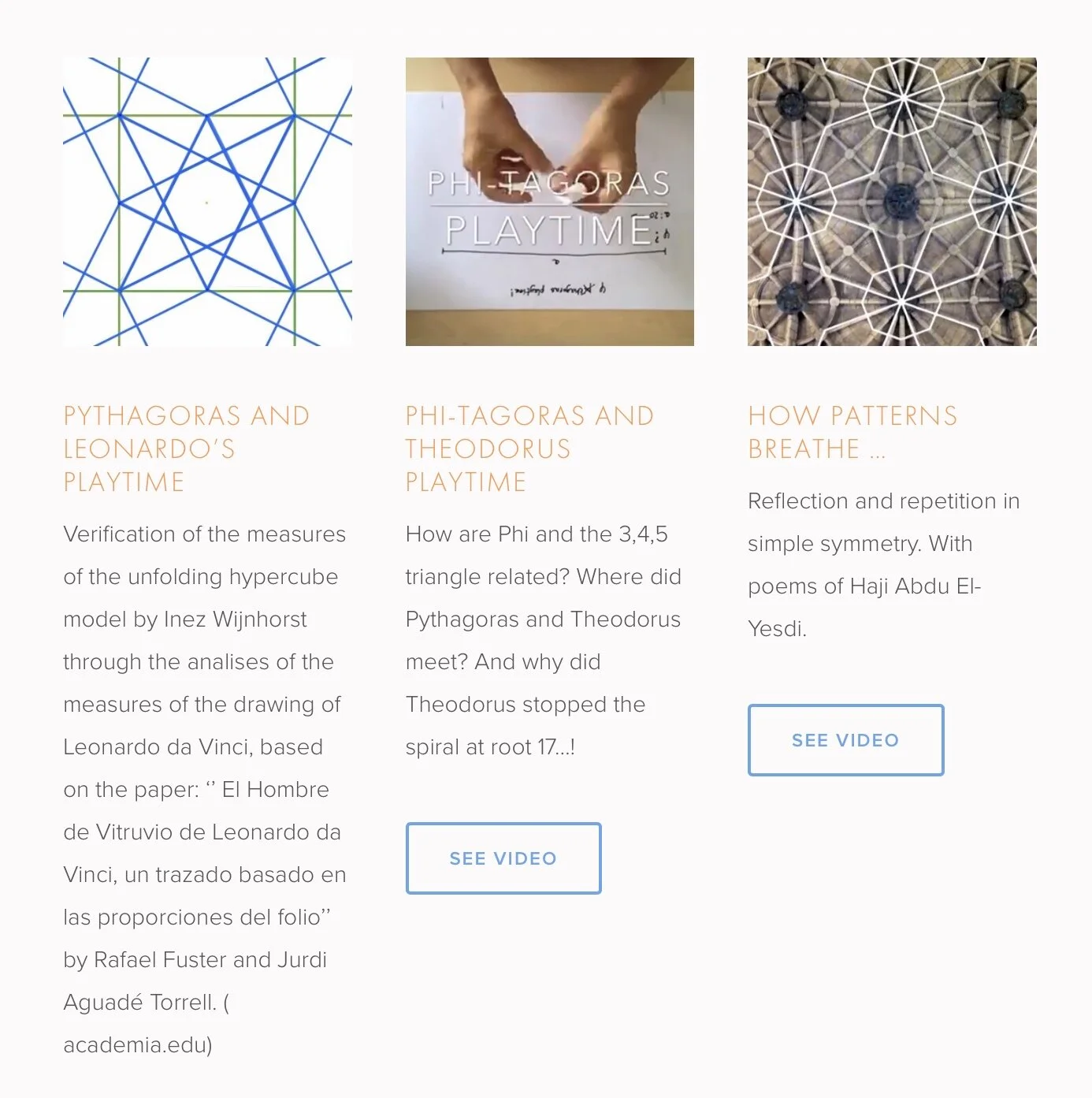 Geometry videos overview 2010-2020