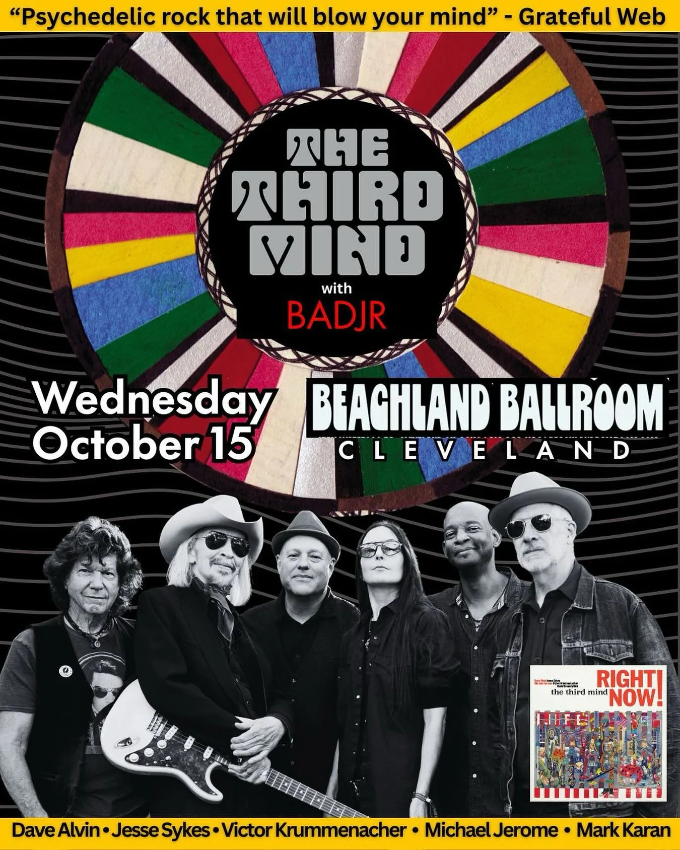 THE THIRD MIND at @beachlandcle this Wednesday, October 15, with special guest @badjr!! 

&ldquo;Pretty Damn Unforgettable&hellip;Consider my Third Mind officially blown.&rdquo; MusicFestNews

The Third Mind Live: @davealvinoriginal Jesse Sykes @krum