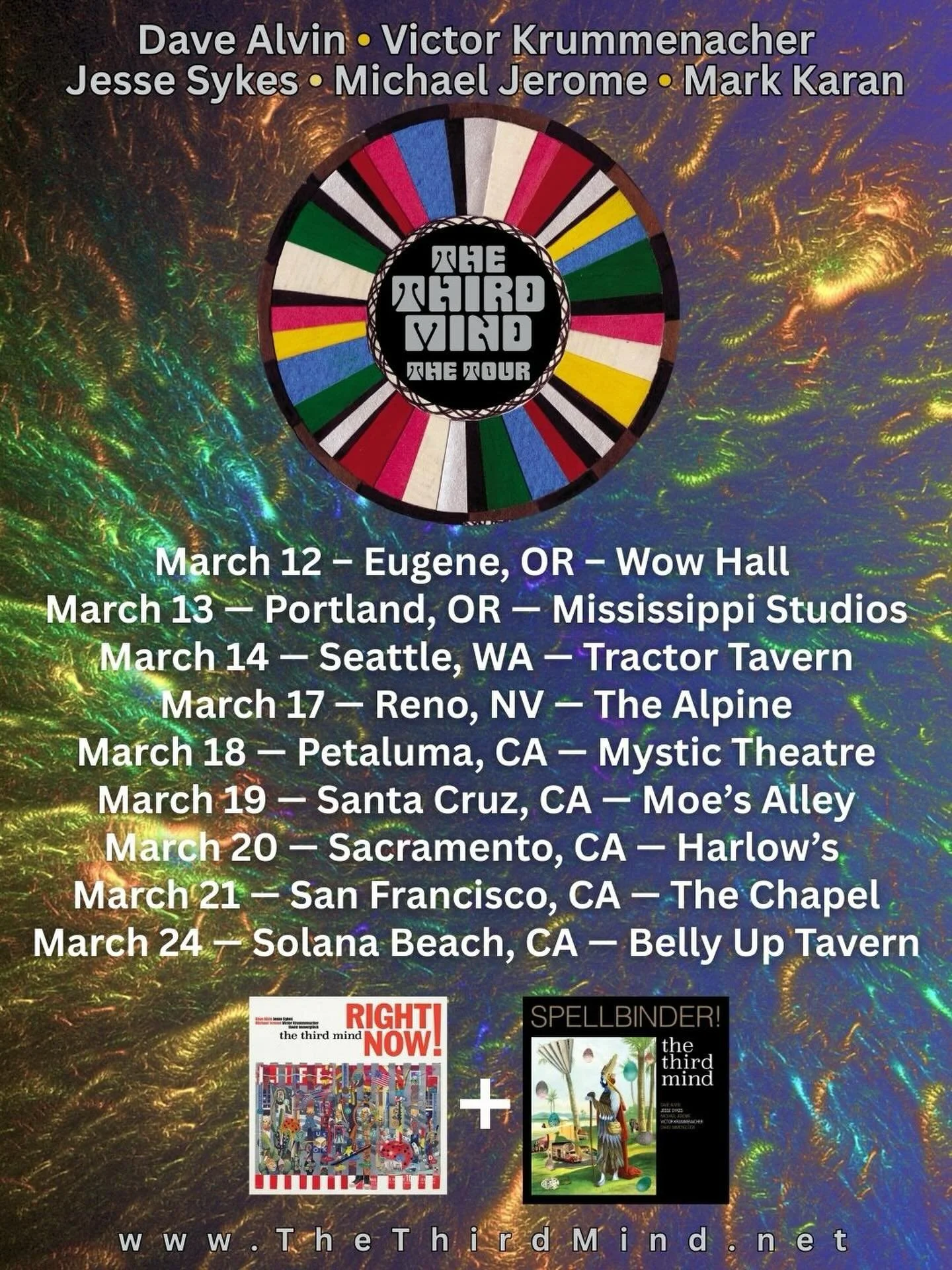 THE THIRD MIND will tour in March to celebrate new release Spellbinder! , companion album to the critically-acclaimed Right Now!, out March 13 on @yeproc !!

Ticket link in bio - don&rsquo;t miss ‼️

March 12 - Eugene, OR - @wowhall 
March 13 &ndash;