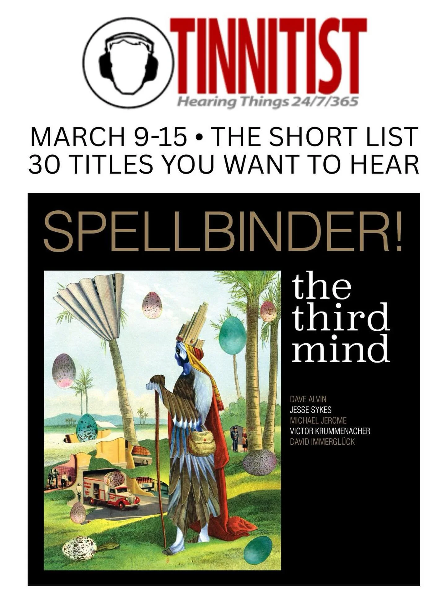 @tinnitist lists @thethirdmind Spellbinder! amongst their top new releases  of the week 💫  This companion album to Right Now! drops Friday on vinyl, CD and wherever you stream your music via @yeproc! 

Spellbinder! Tracklisting:
1. Spellbinder! (Tch