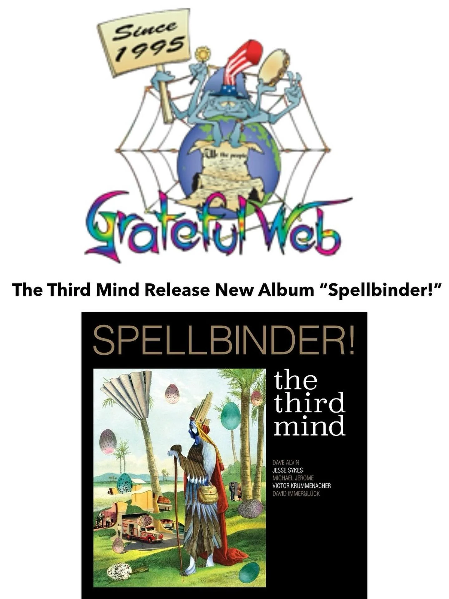 The @gratefulweb shares new release SPELLBINDER! ✨✨ link in bio to listen - also available on Vinyl + CD.
.
#thethirdmind