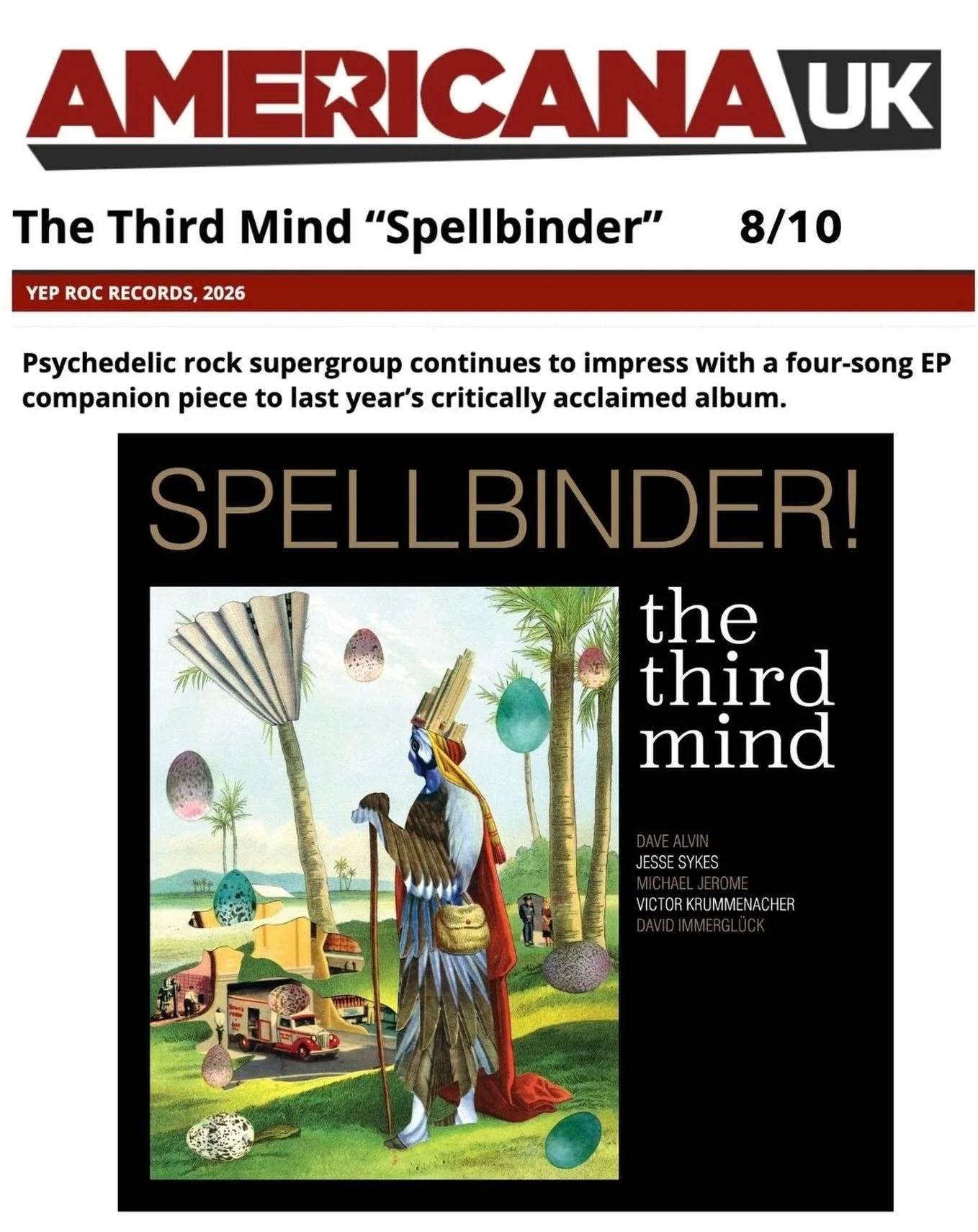 &ldquo;...this new release would be a perfect opportunity to discover what is possibly the finest and most musically adventurous act of the twenty-first century.&rdquo; -@americanauk reviews Spellbinder! ❤️ read + listen via link in bio!
.
#newmusic 