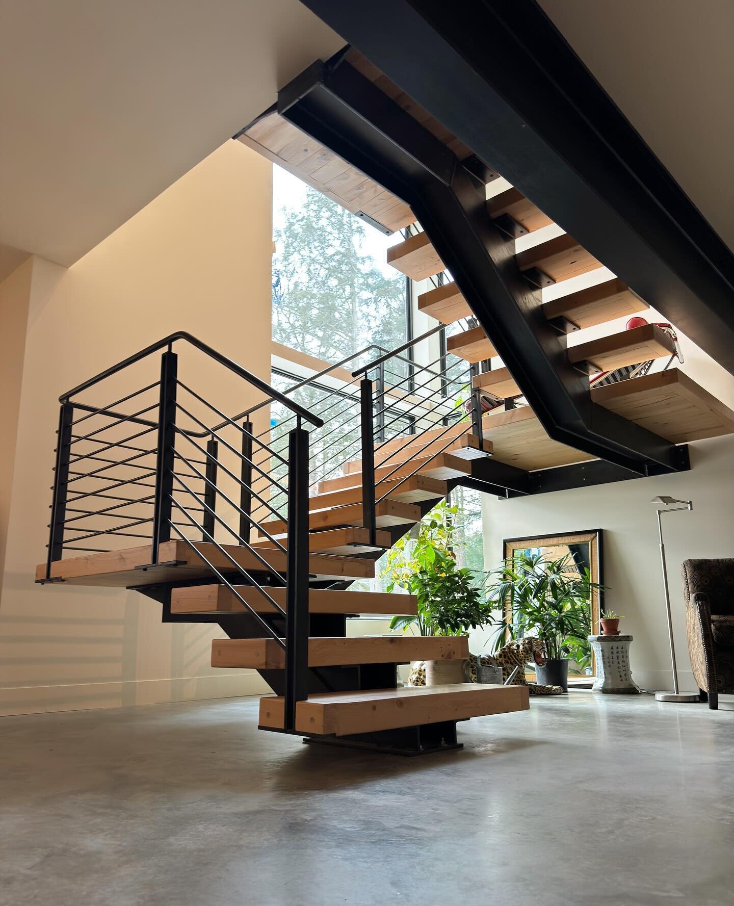 Continuing on a theme.  This client driven staircase is one of our favorites.  We have built and thought hard about a lot of stairs.  It is alway a treat when we can ogintate the ideas and then work them through to completion.  We were excited to get