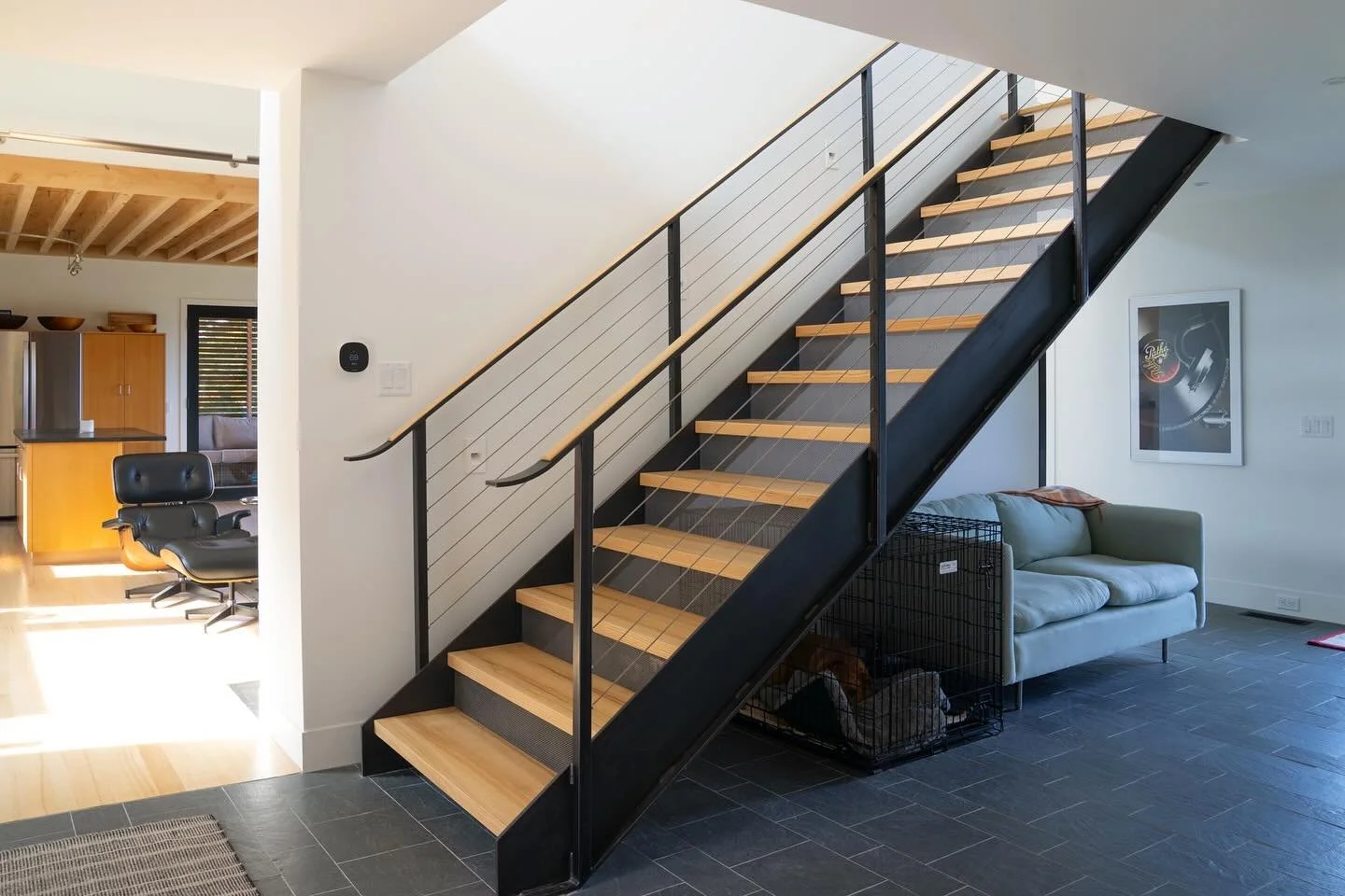 We rarely get finished photos of our work, so its a treat to share these from a project we did did a few years ago.  This project highlights a few moments we really enjoy.  We affectionally refer to the  handrail as the &ldquo;Swinburne swoop&rdquo; 