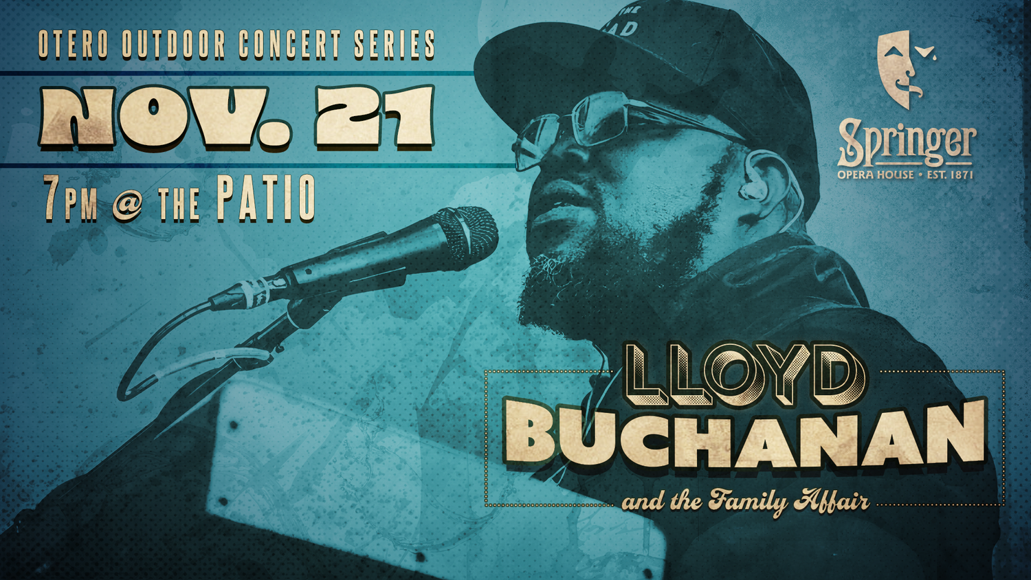 Lloyd Buchanan and the Family Affair live on the PATIO stage at the Springer Opera House in Columbus, GA