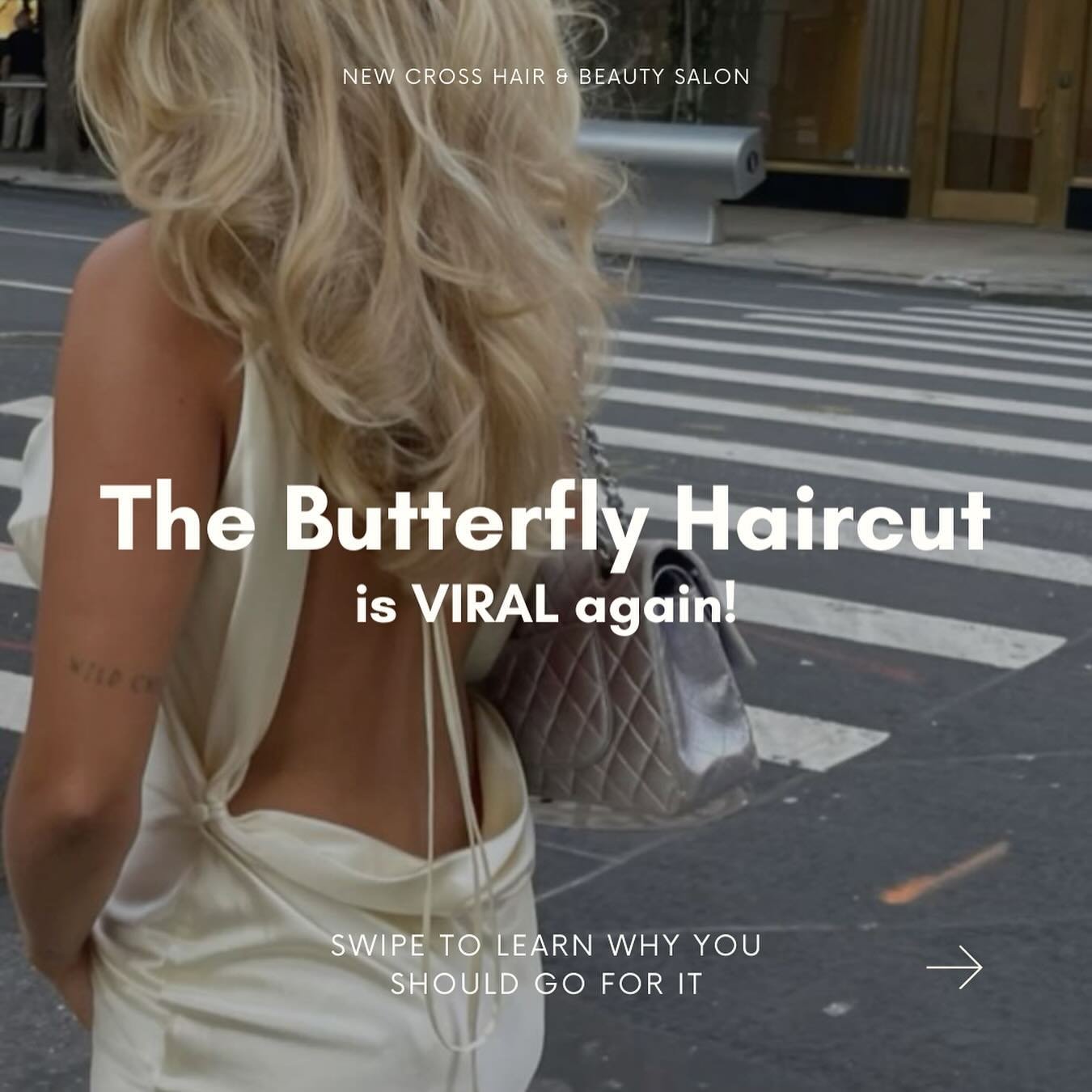 Who&rsquo;d love to try the viral butterfly haircut? 🦋 This is your sign since the long layers are viral again 😏💙
