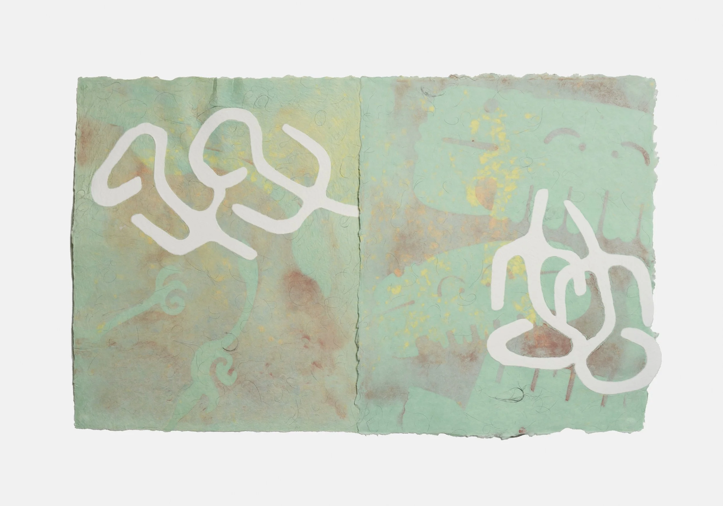 Untitled, Handmade paper and hair, 20.5 x 33 inches