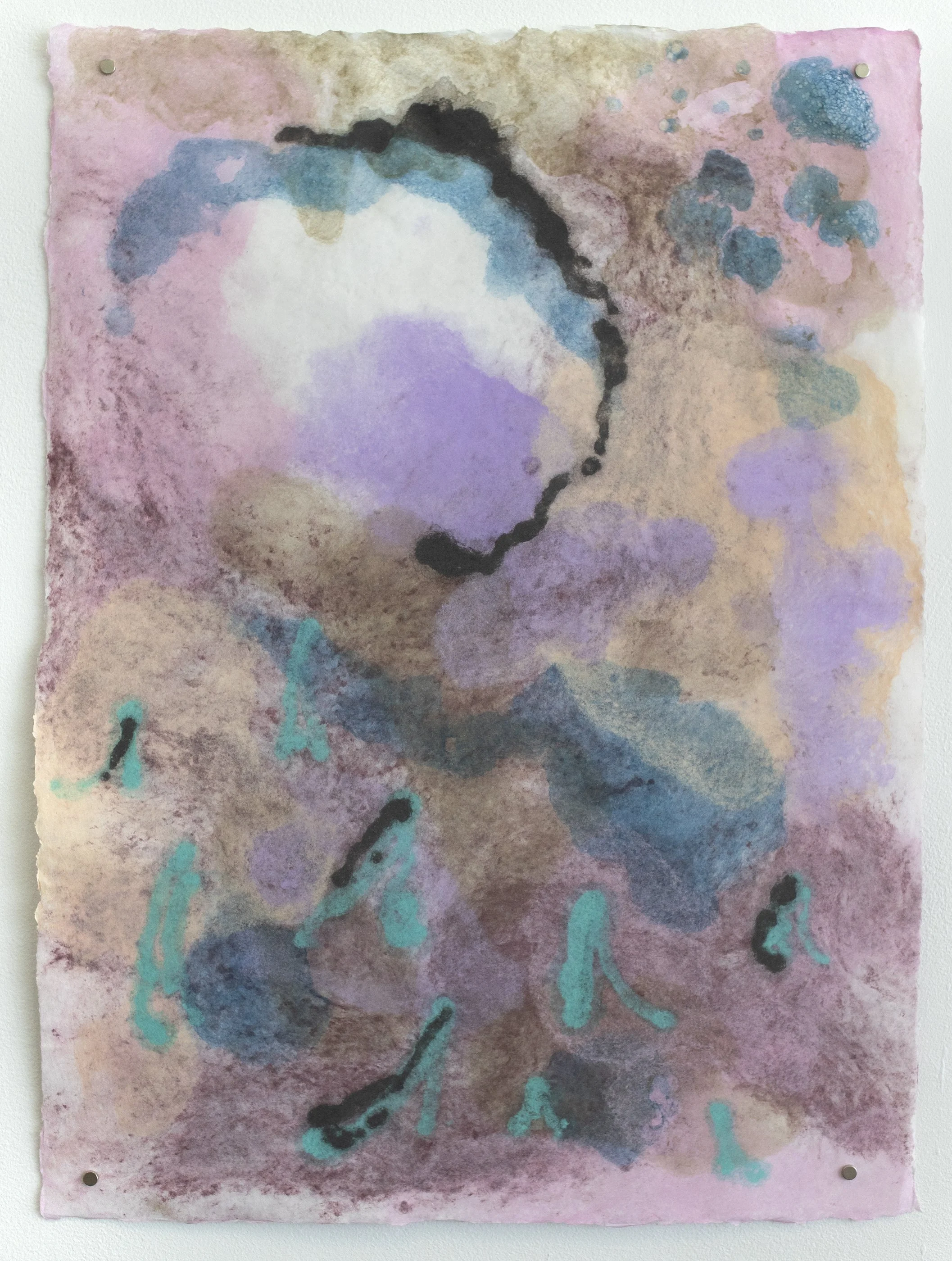 Untitled, Handmade paper (pigmented cotton and abaca blend, cotton, abaca, and flax pulp paint), 31.5 × 23 inches