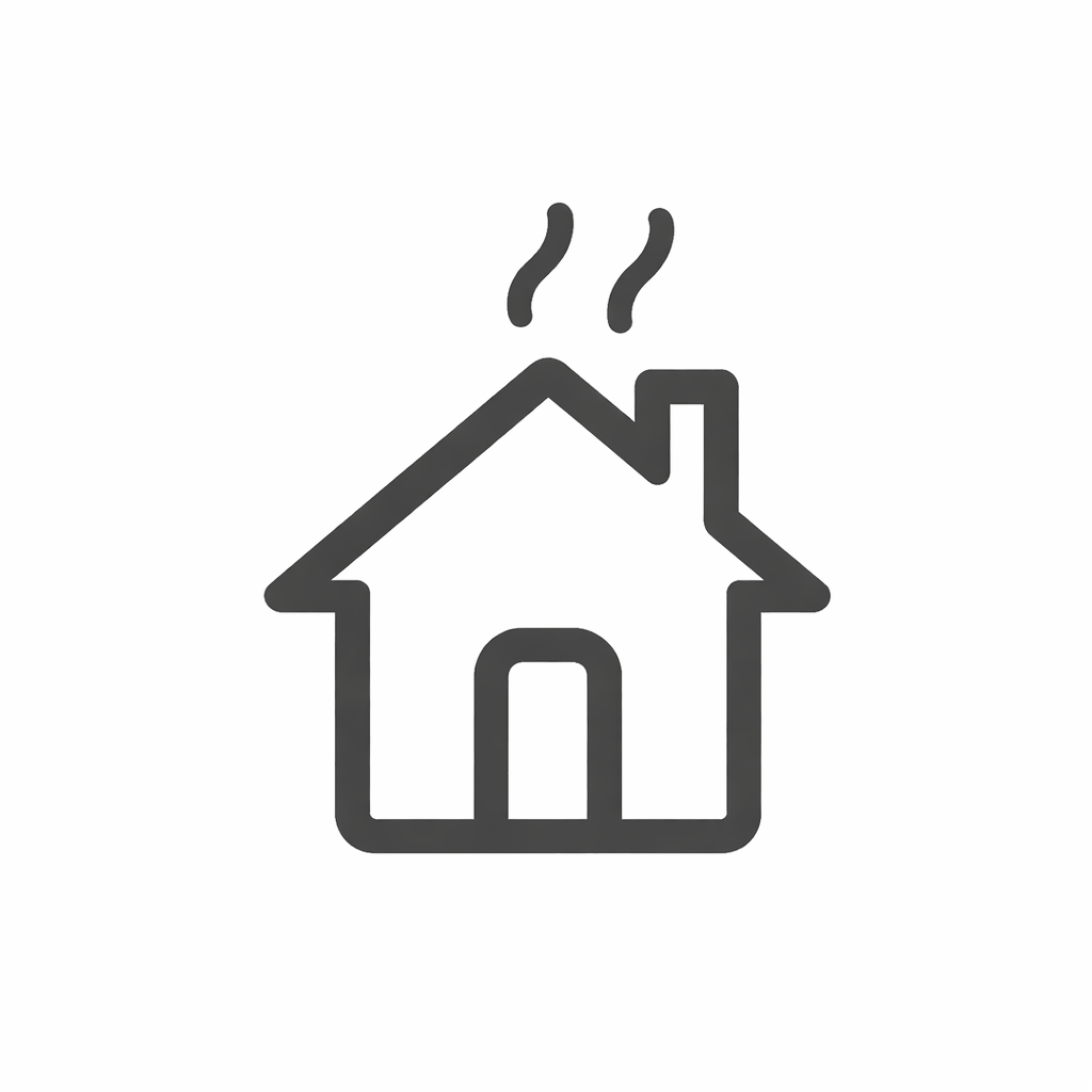 home icon with smoke coming out of chimney