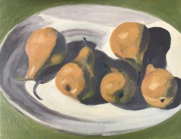 Bosc Pears on Plate