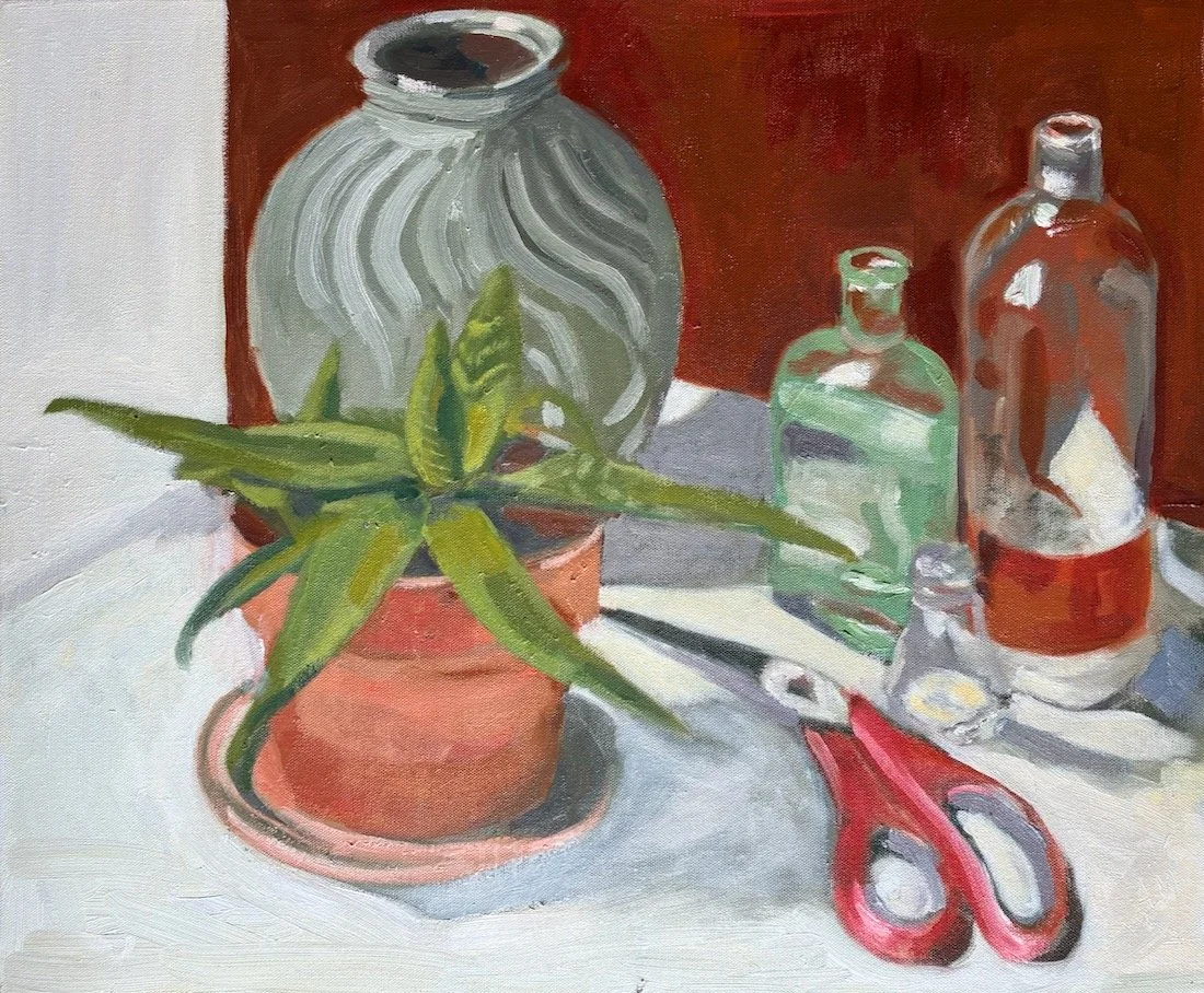 Still Life with Aloe and Scissors