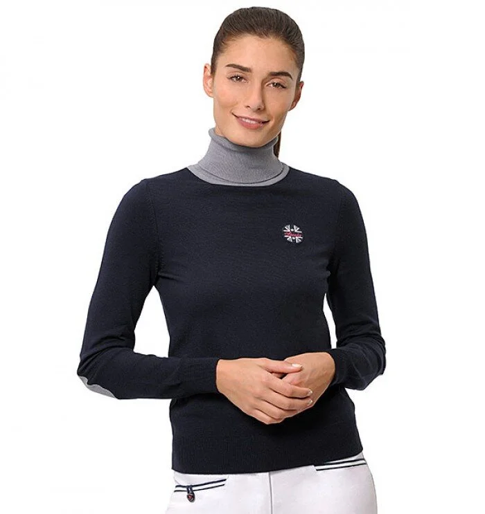 Pull col roule bleu marine Mila Turtleneck Spooks