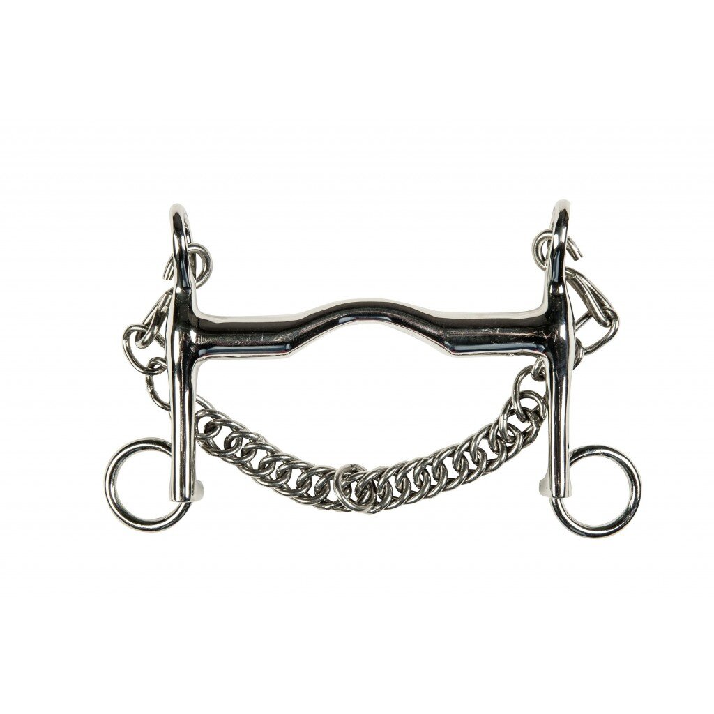 Mors de bride en inox, 16 mm, chaine 7 cm