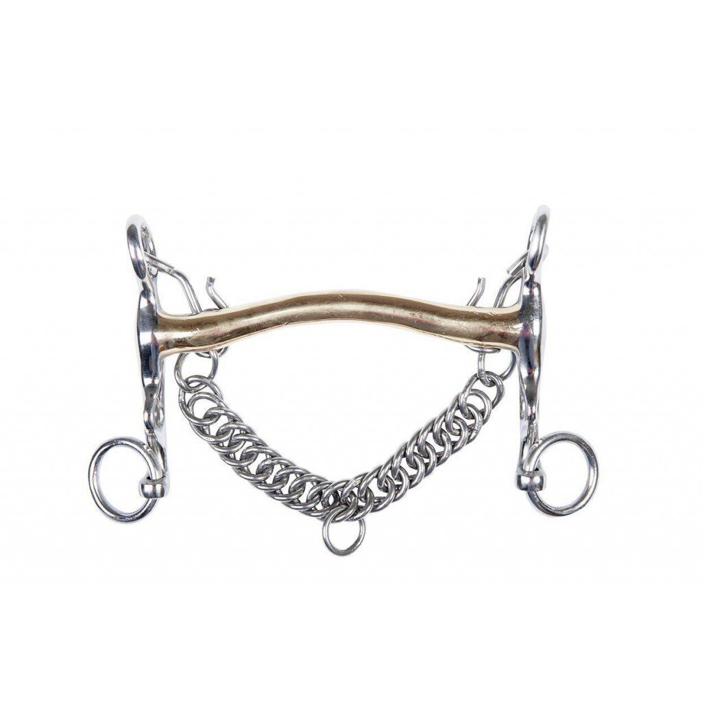 Mors de bride en maillechort, 16 mm, chaîne 5 cm