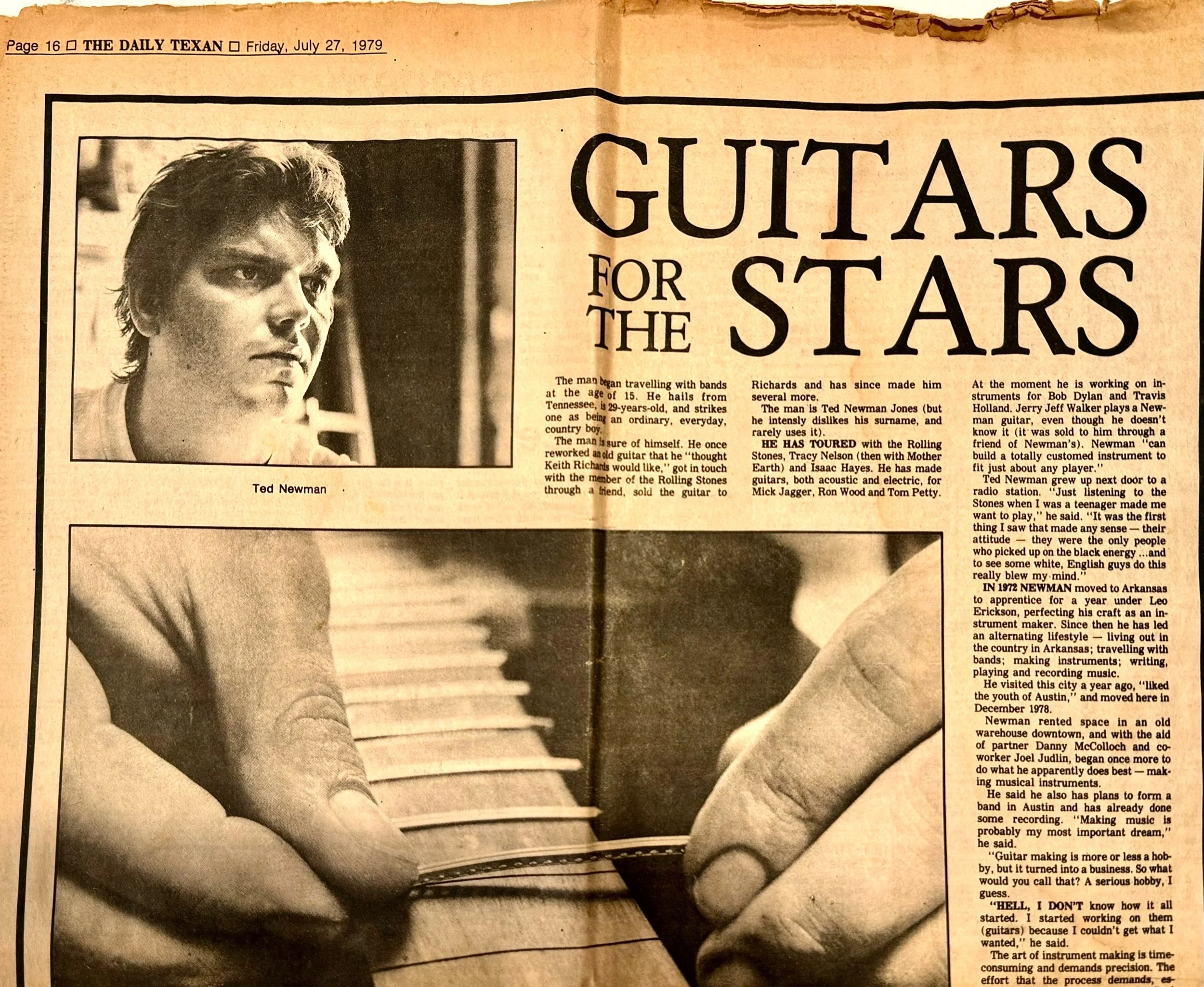 Ted Newman Jones “Guitars for the Stars” interview July 27, 1979