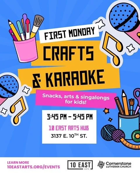 First Monday Crafts & Karaoke with Cornerstone: Youth Arts & Open Mic