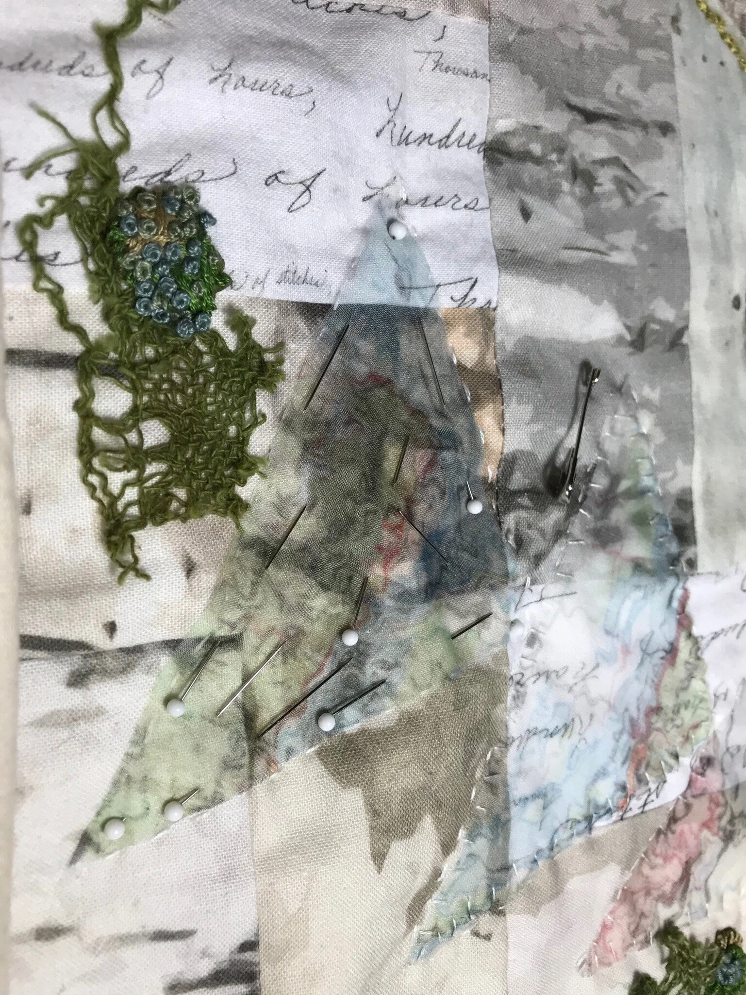 Silk map triangles pinned down.