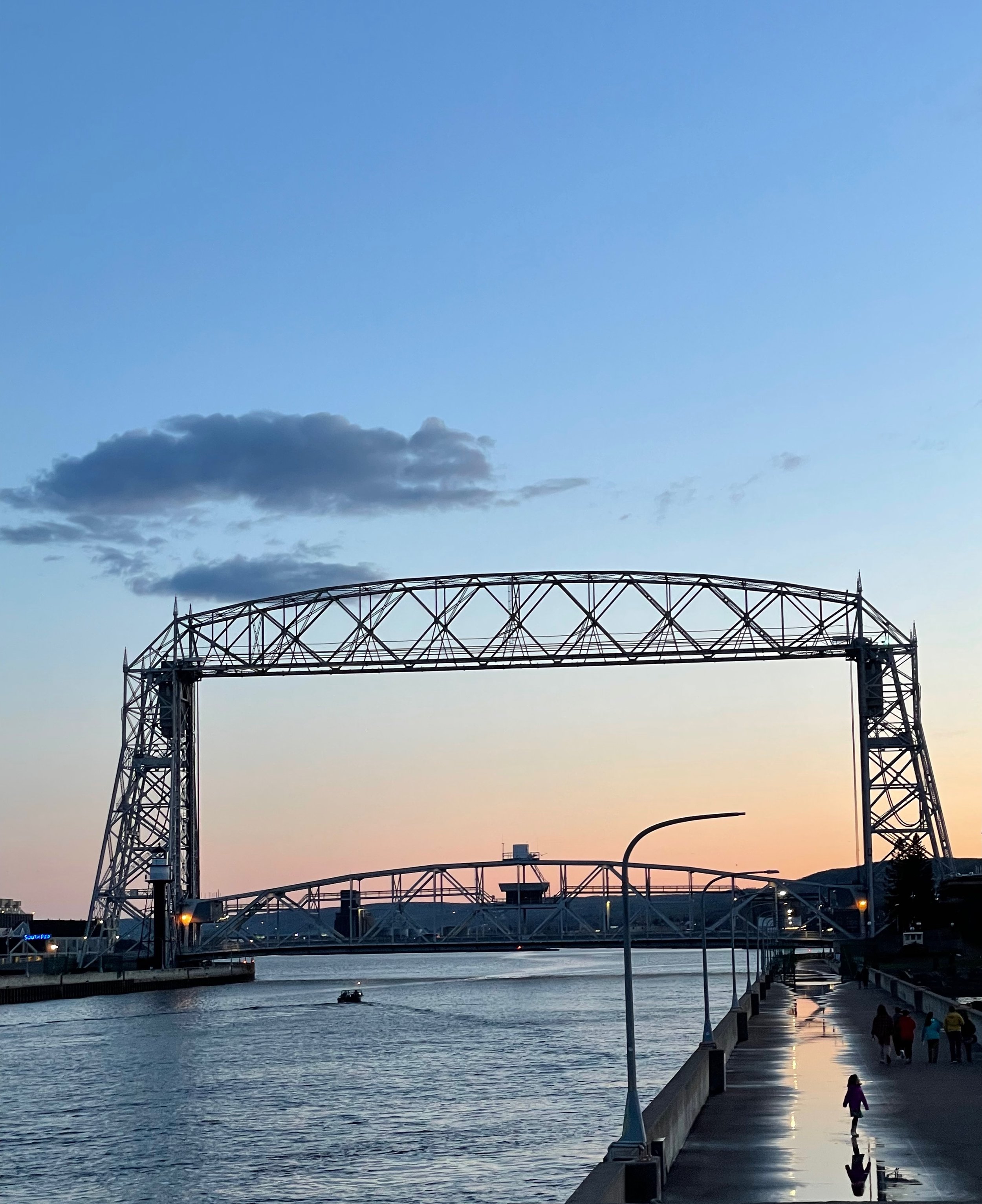 Duluth Harbor Lift Bridge at  sunset