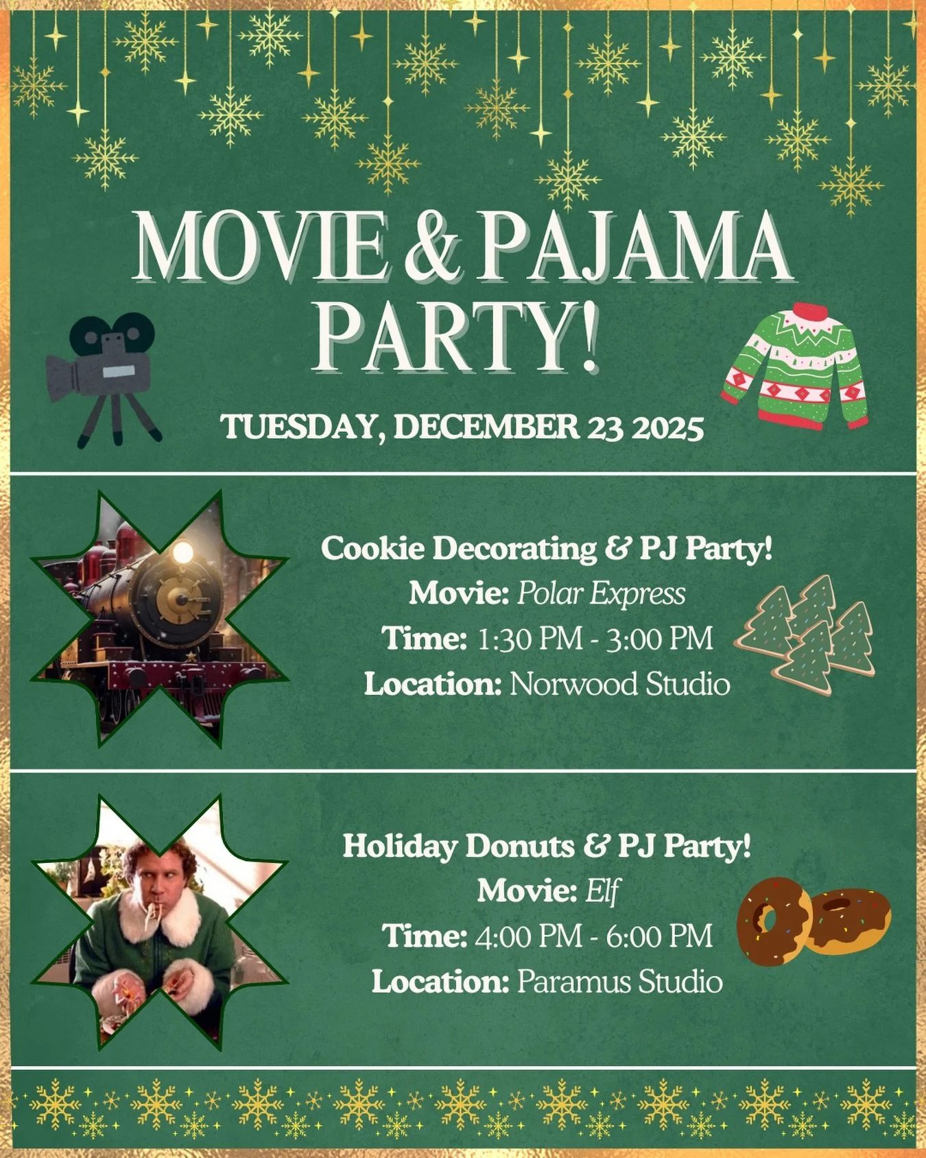 Winter break starts here!🎄🎬
Join us for a movie and pajama party at The Flavor Labs ❄️🍿 Sign up on our website (theflavorlabs.com)
&bull;
&bull;
&bull;
#winterbreak #polarexpress #elfmovie #pajamaparty #baking