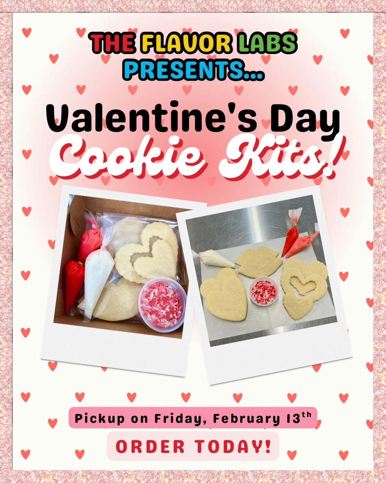A sweet way to celebrate Valentine&rsquo;s Day 💕🍪 Each kit includes 6 cookies, 3 icing colors &amp; sprinkles. Order now for pickup Friday Feb 13 (3&ndash;6pm) in our Paramus or Norwood studios 💝
&bull;
&bull;
&bull;
#valentinesday #cookiekit #coo