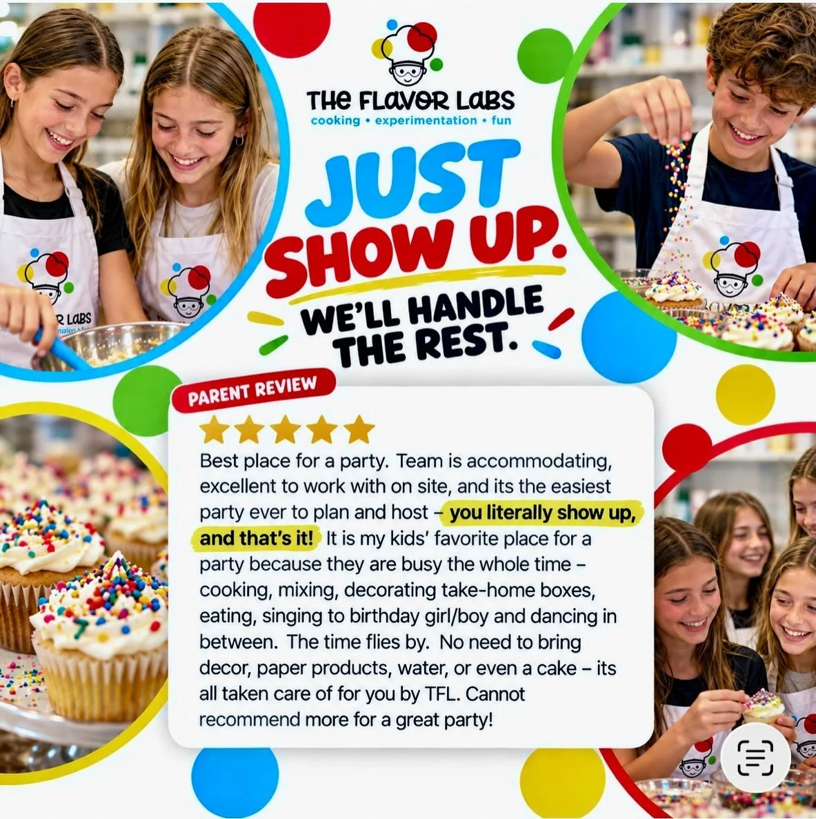 &ldquo;You literally show up, and that&rsquo;s it!&rdquo; 🙌🎂

Now that&rsquo;s the kind of party review we love to hear! ❤️ From cooking and decorating to singing, dancing and celebrating, we keep the kids busy having fun &mdash; while we take care