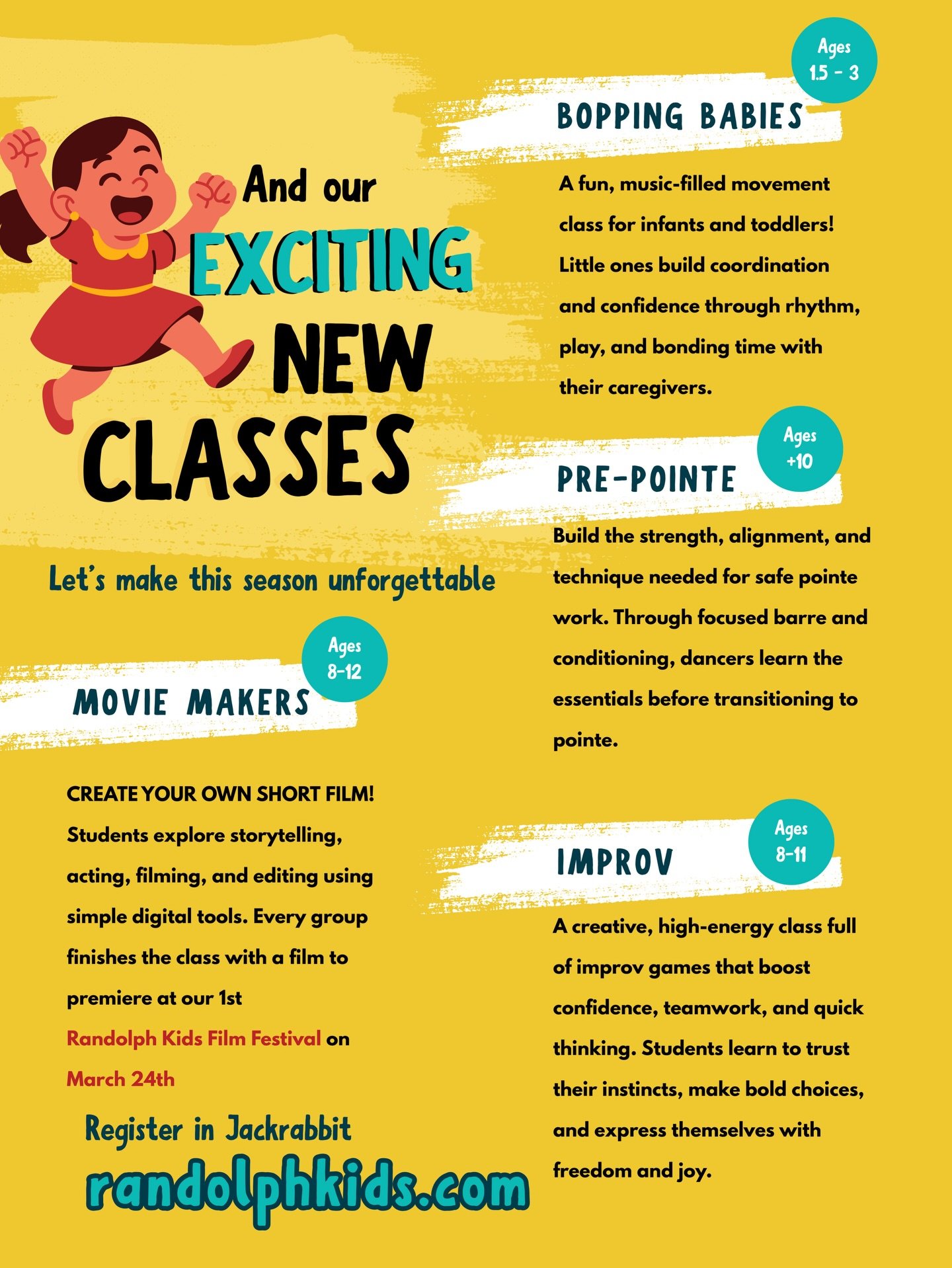 Term 1 is nearly wrapped &hellip; and we&rsquo;ve got some brand new classes launching in Term 2 you won&rsquo;t want to miss! 
Sign up through the Jackrabbit portal www.randolphkids.com

#torontodance
#moviemakers 
#toddlerdance