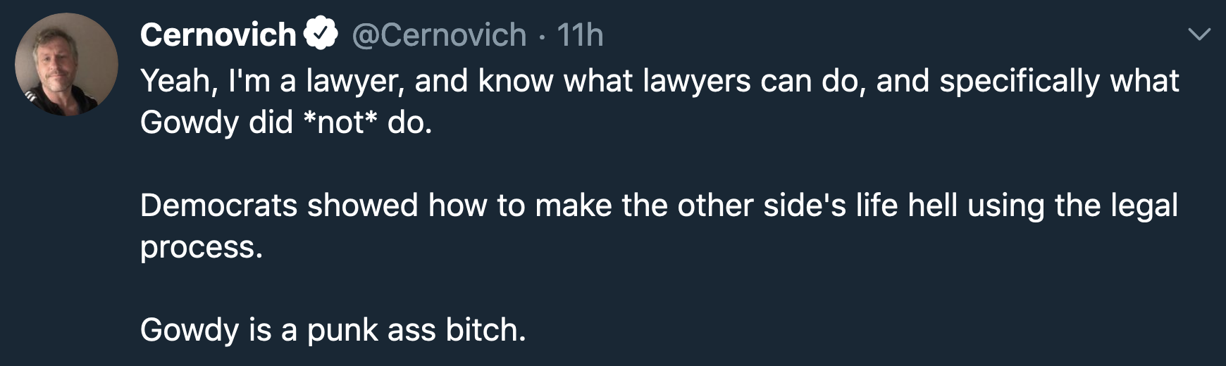 Cerno: I was right, justice has failed us in USA 