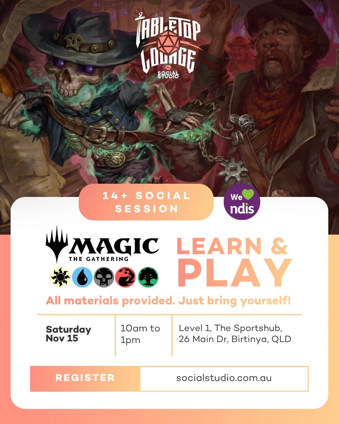Ready to tap some mana and cast some spells? ✨ Whether you're a seasoned Planeswalker or have never held a card, our Magic: The Gathering Learn &amp; Play is for you!

We'll be exploring the original (and best!) trading card game in a fun, friendly, 
