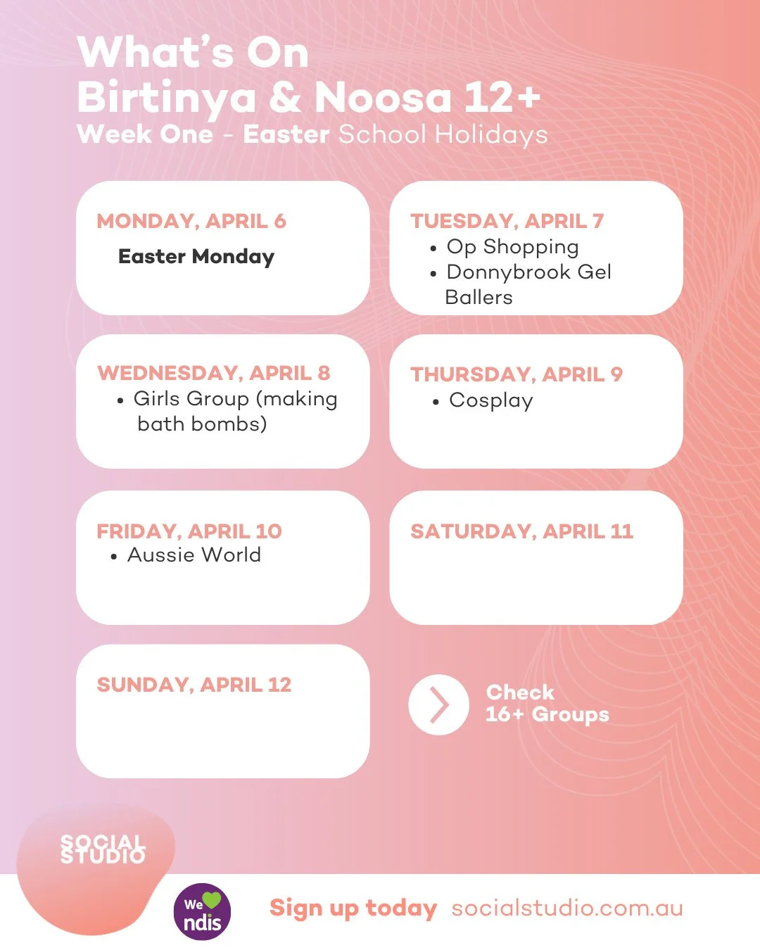 The 12+ Easter School Holiday calendars are here, and they are packed with more action than ever.⁠
⁠
Whether you&rsquo;re into high-energy outdoor adventures or getting creative in the studio, our Easter Holiday's lineup for Birtinya and Noosa has so