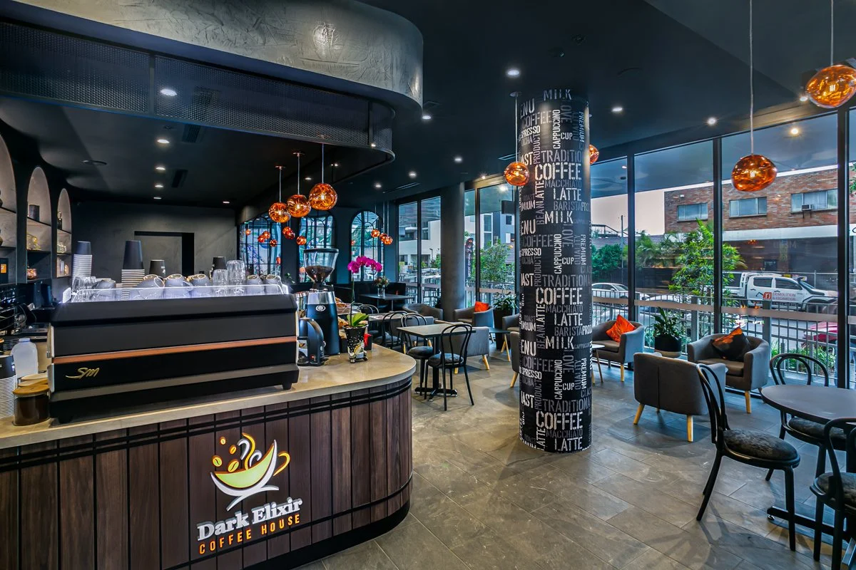 Creating a Cozy Haven: Designing a Café in dark tones