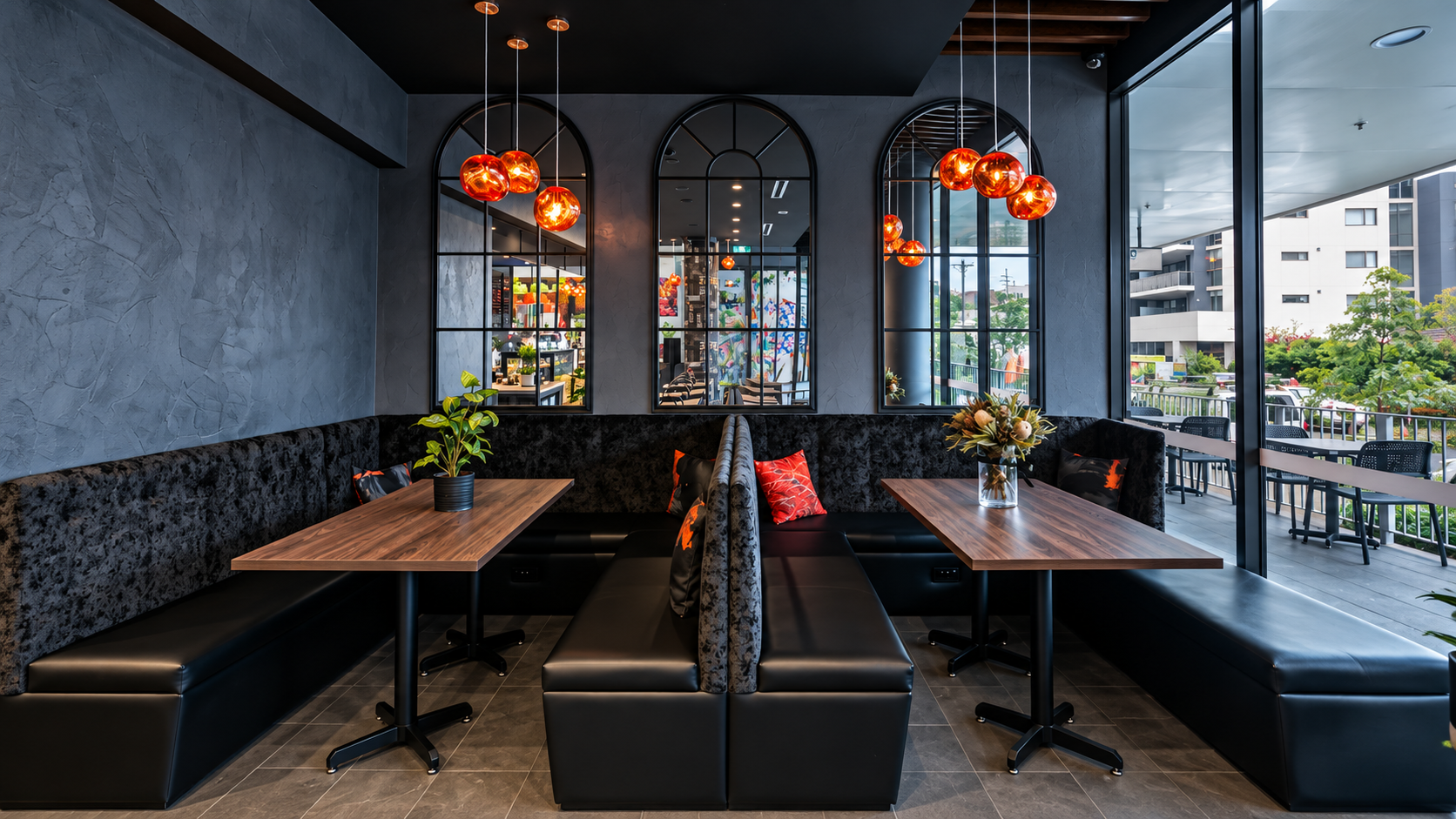 Moody Symmetrical Café Booths with Amber Lights.png